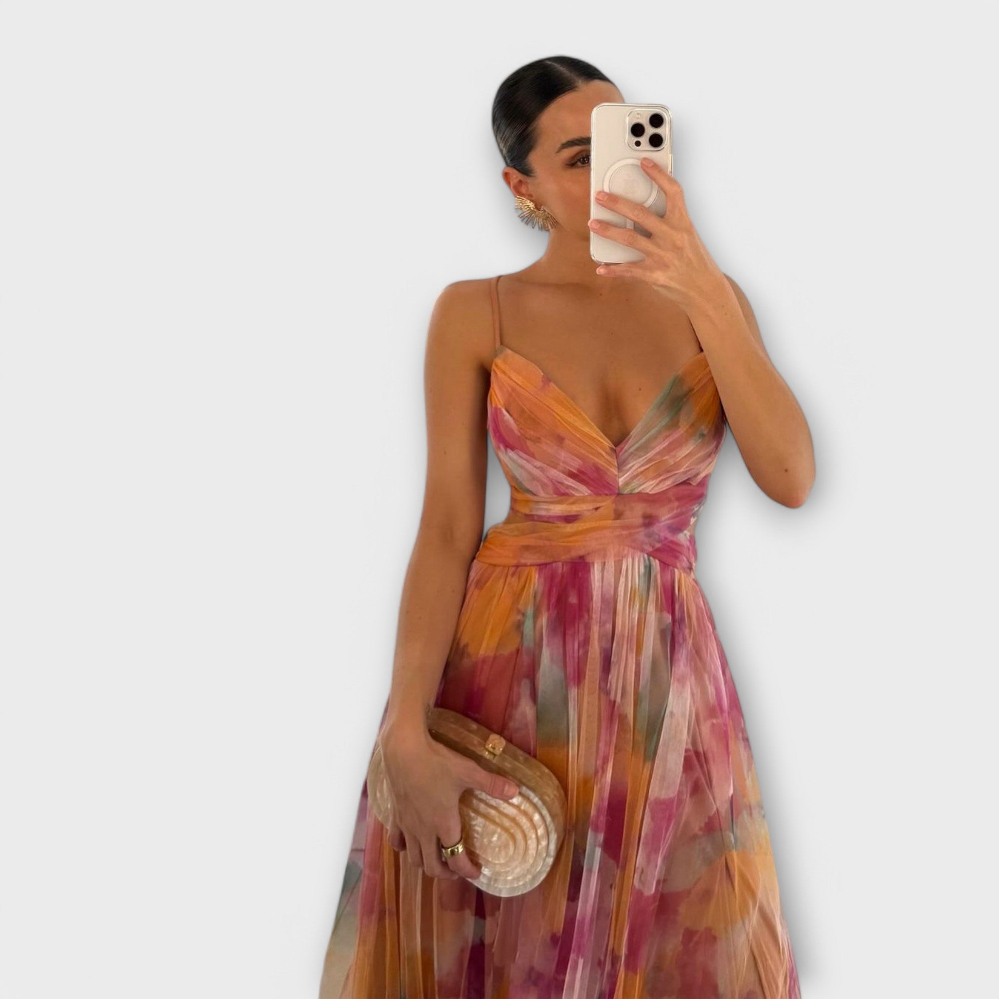 Annai Mesh Maxi Kleid - Elegant und Figurformend