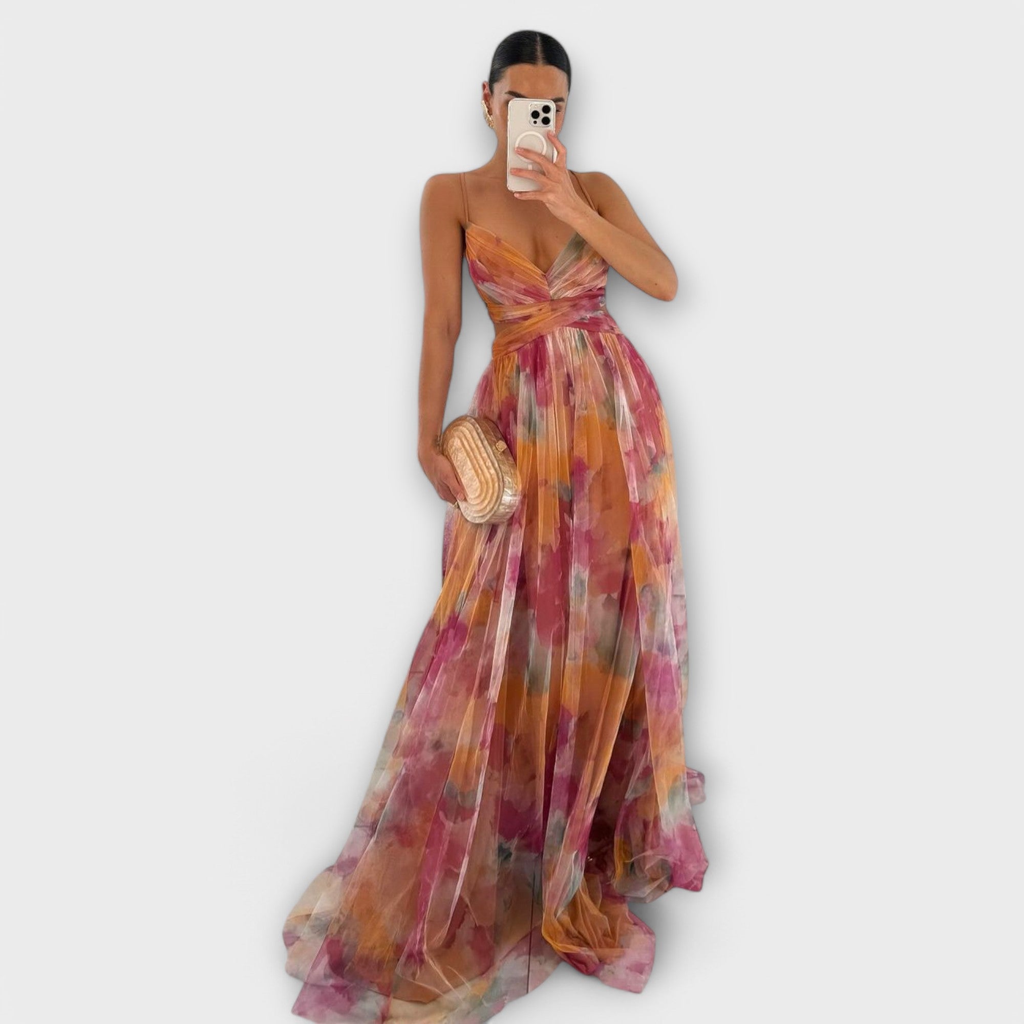 Annai Mesh Maxi Kleid - Elegant und Figurformend