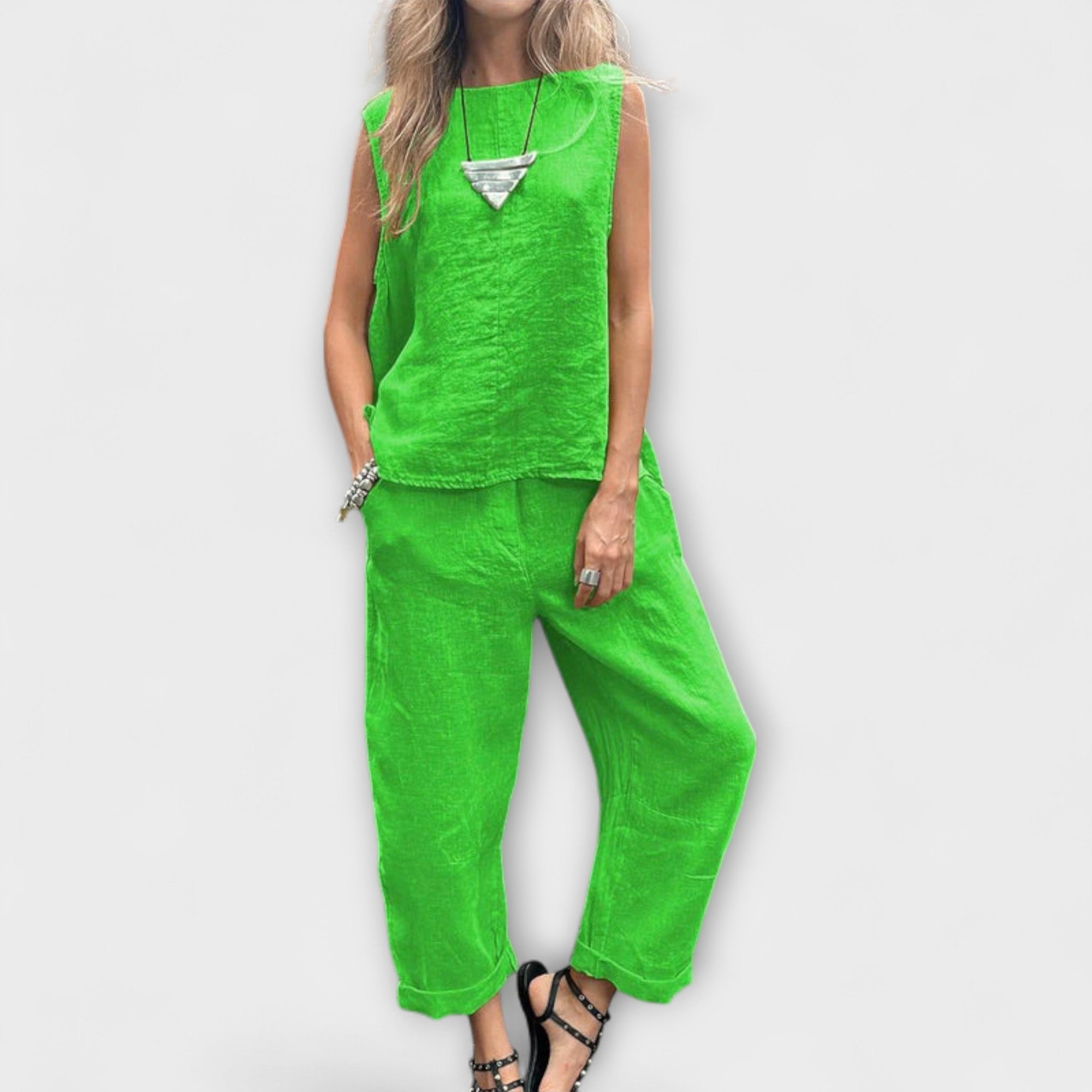 Jennifer - Entspanntes Baumwolle-Leinen Outfit Nora Zurich