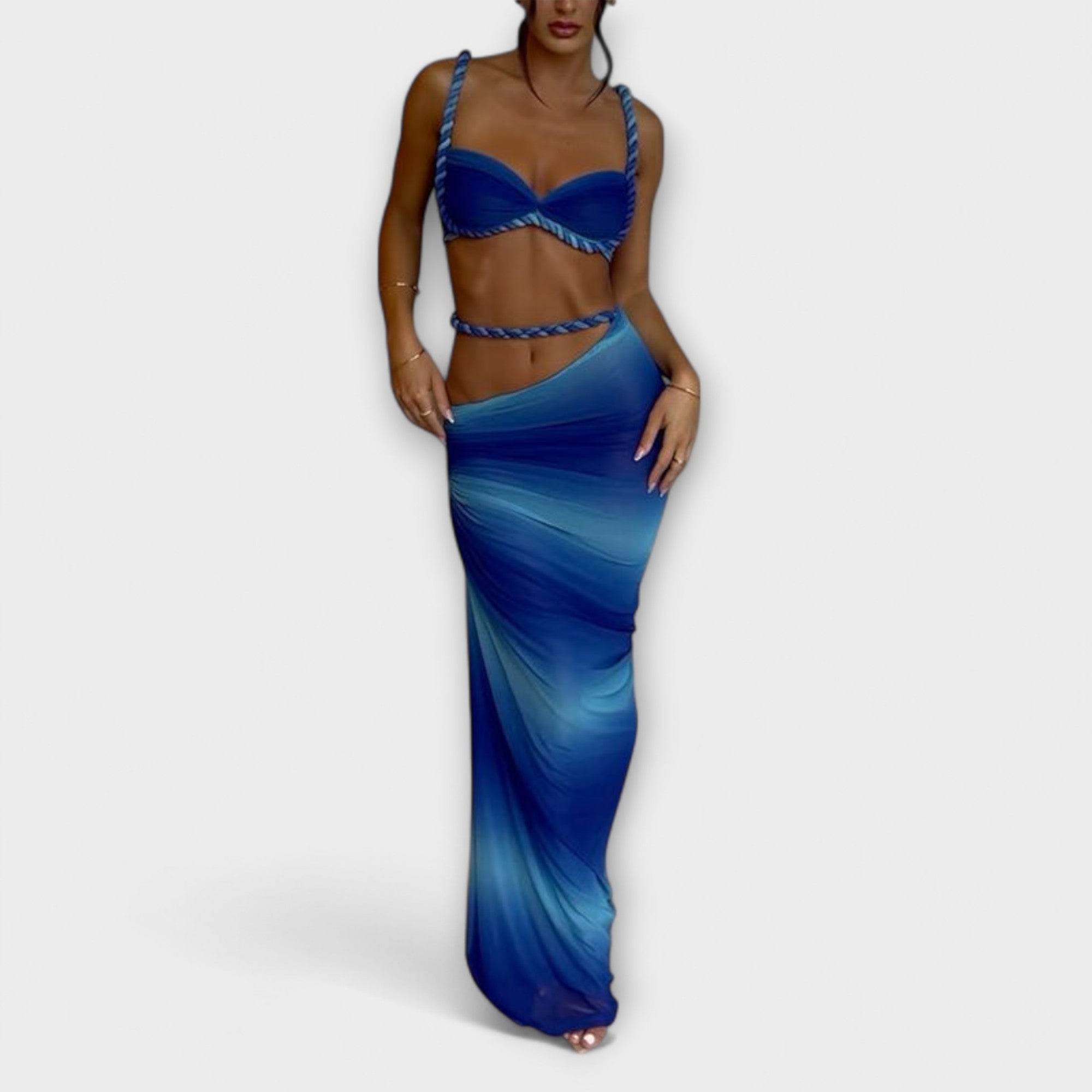 Jane - Schickes Gradient Zopf Crop Top & Overskirt Duo Nora Zurich