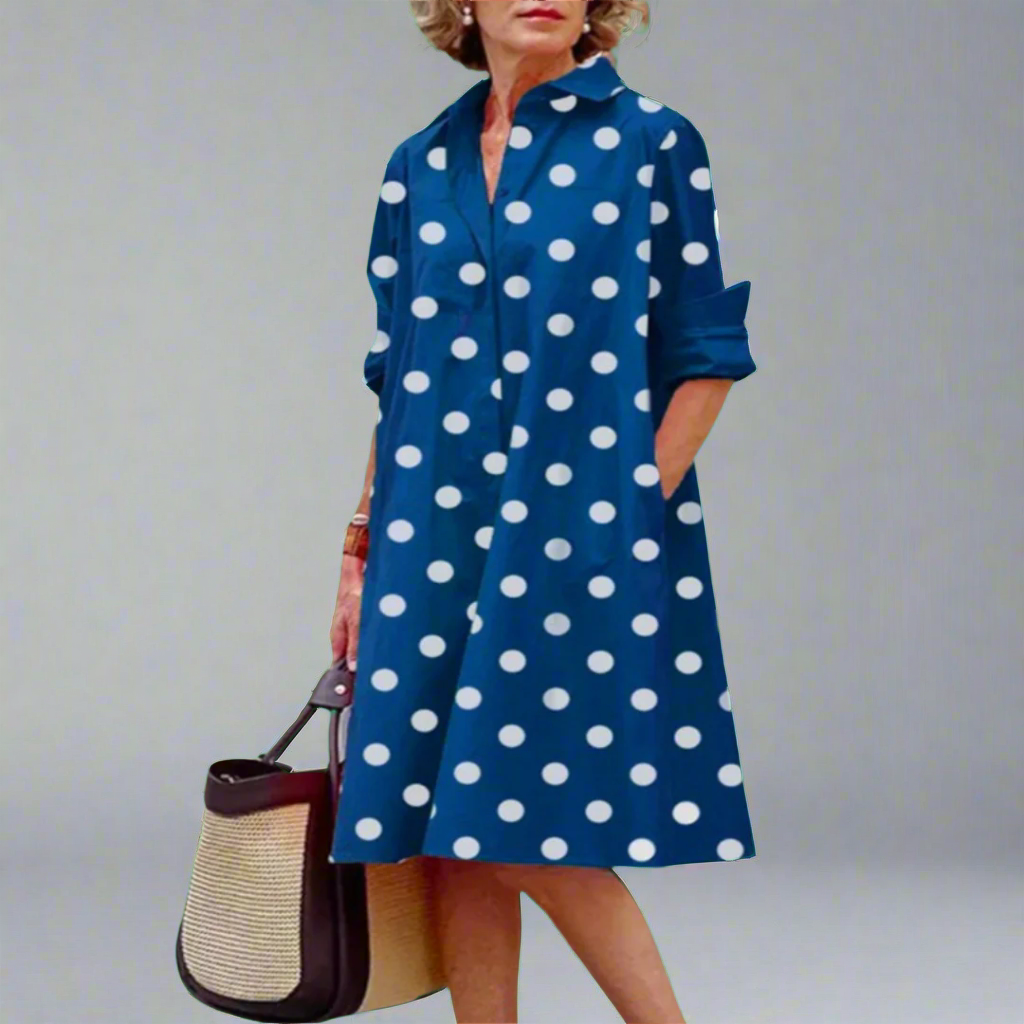 Hartley - Lässiges, bequemes Kleid mit Punktmuster