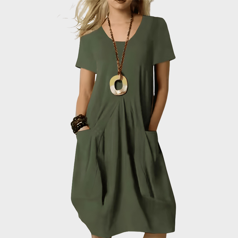 Lina – Lässiges V-Ausschnitt-Kleid