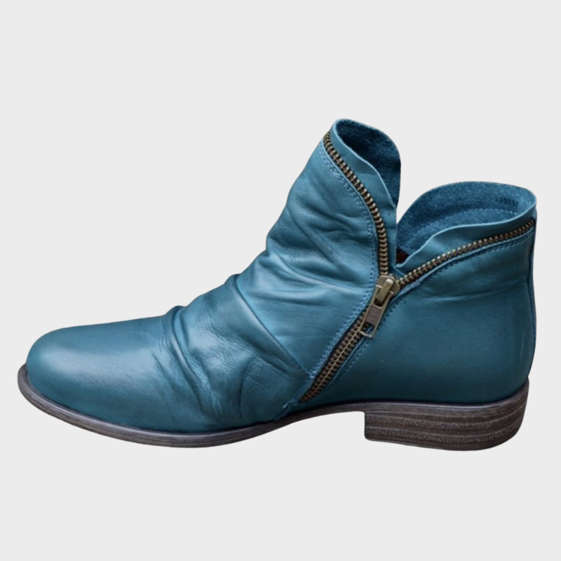 Esme – Lässige Lederstiefel mit Reißverschluss