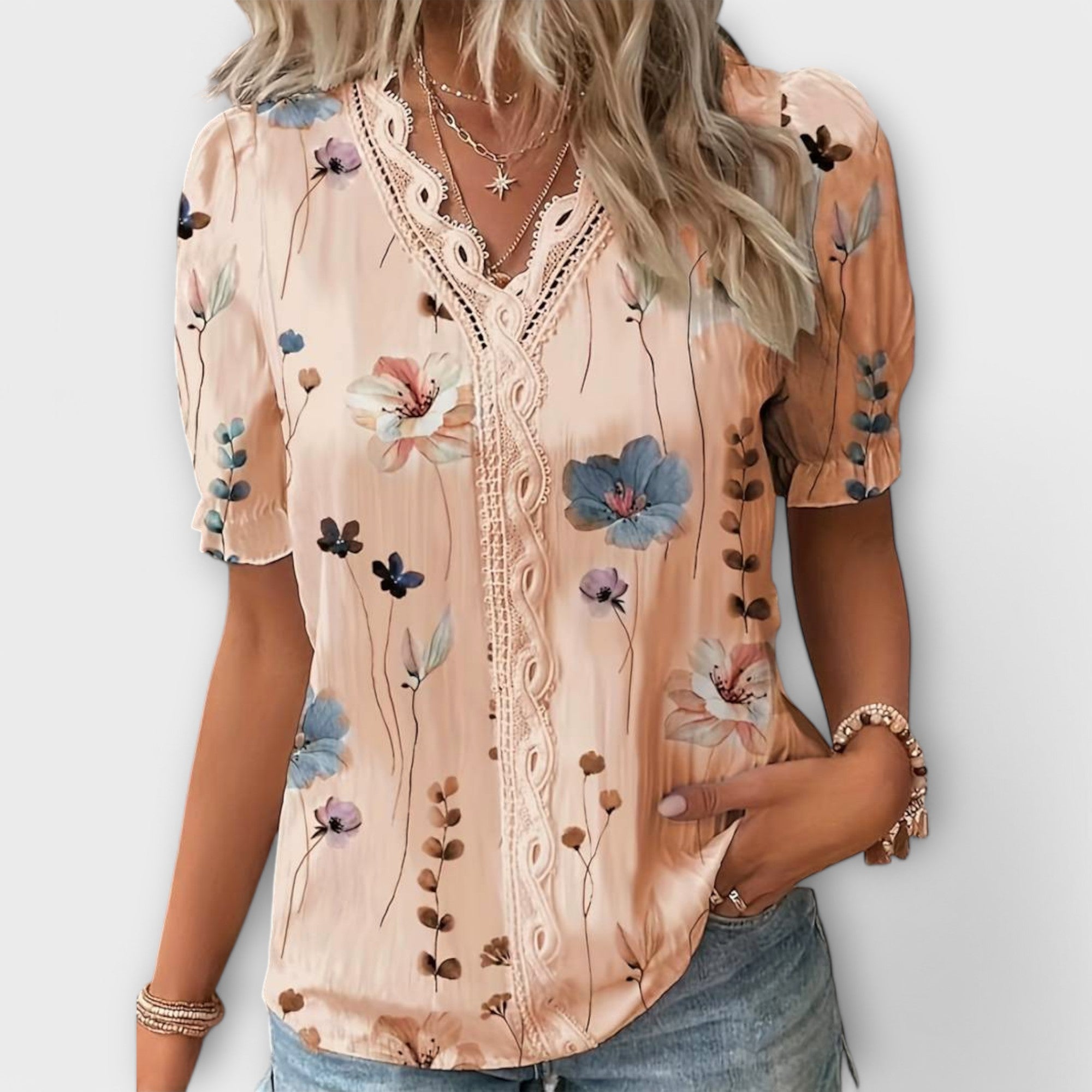 Emily – Stylische V-Ausschnitt Bluse