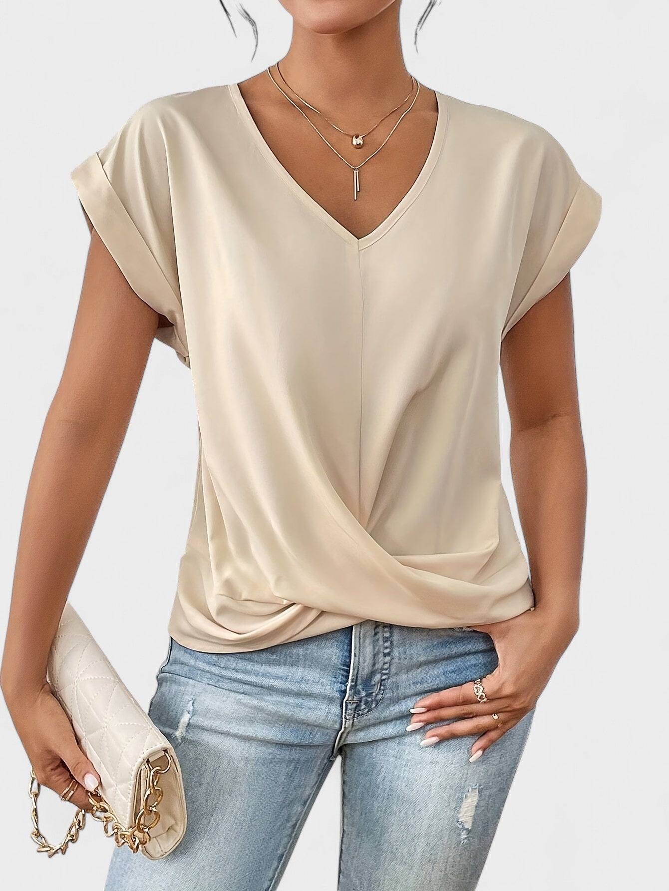 Kathrina - V-Ausschnitt Twist Front Top