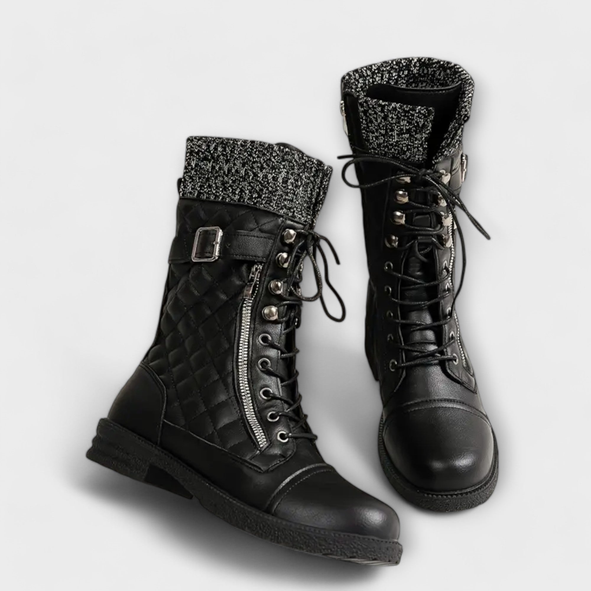Winterstiefel mit Fleece-Futter und Karomuster