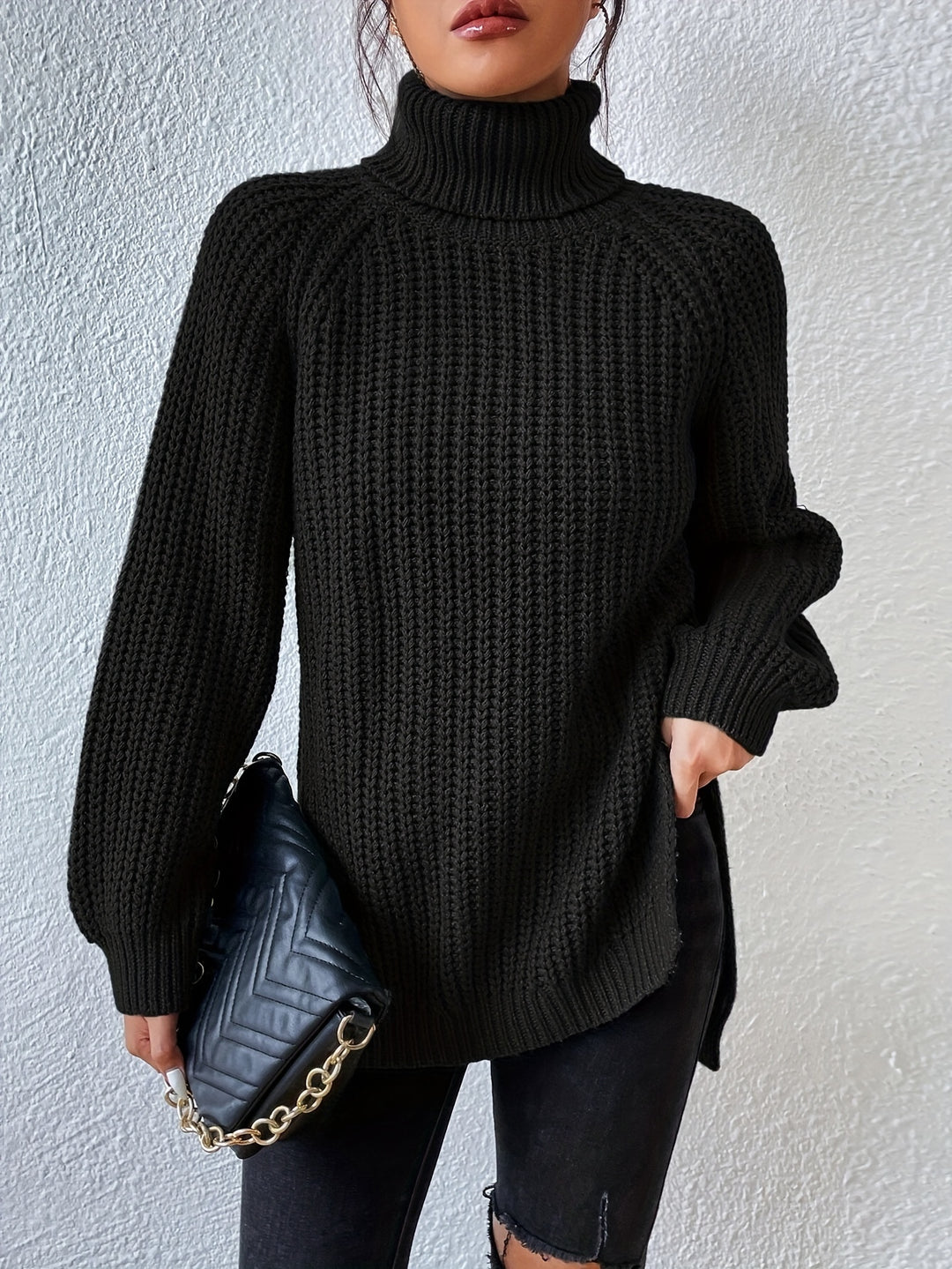 Isabella - Strickpullover mit hohem Kragen