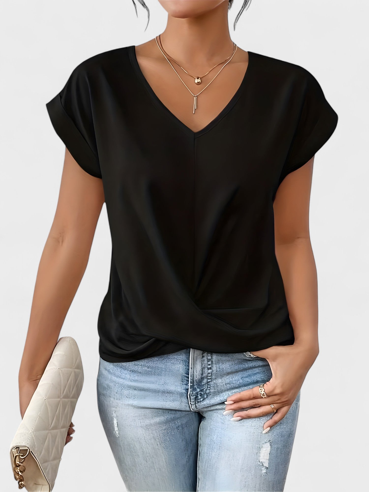 Kathrina - V-Ausschnitt Twist Front Top