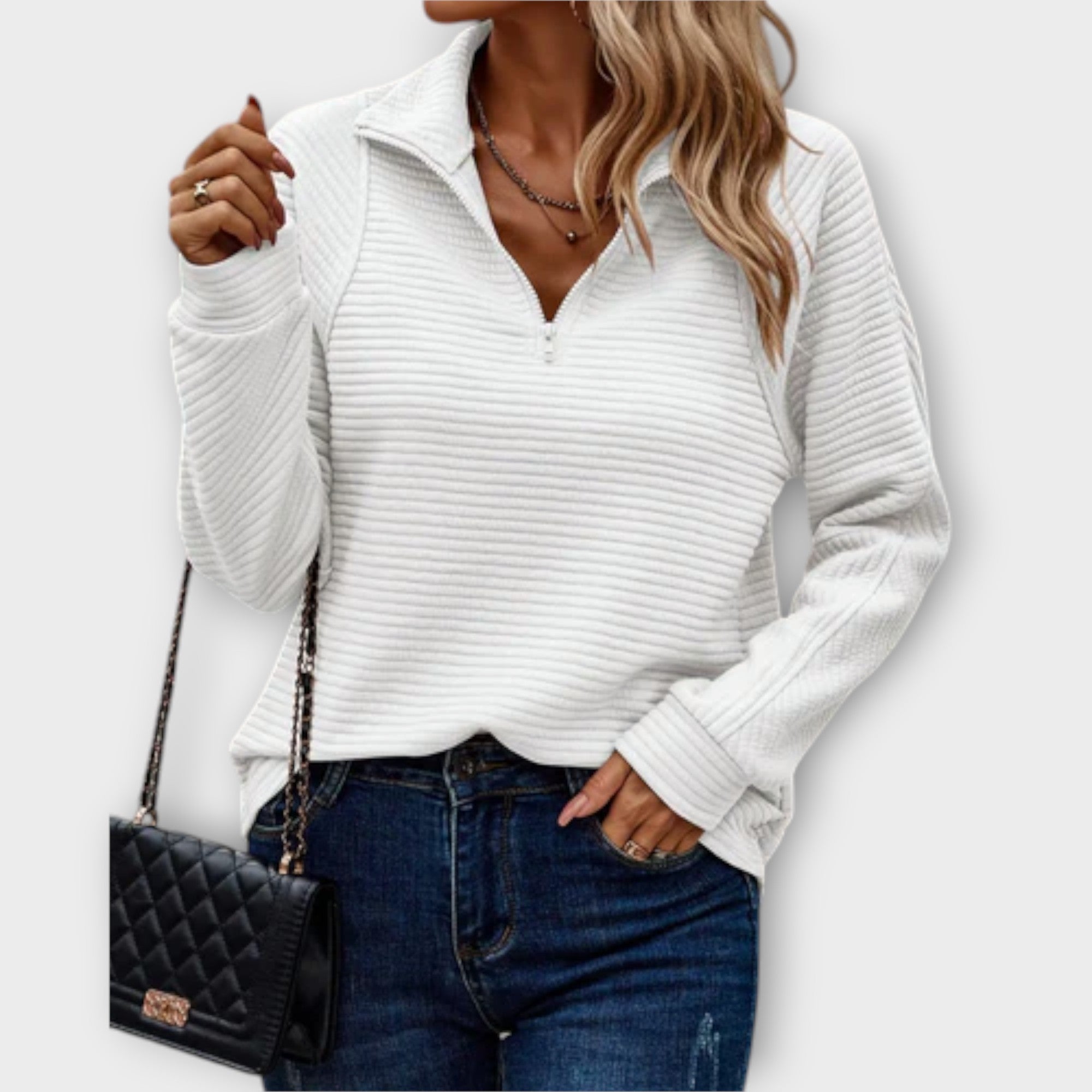 Pullover mit halbem Reißverschluss