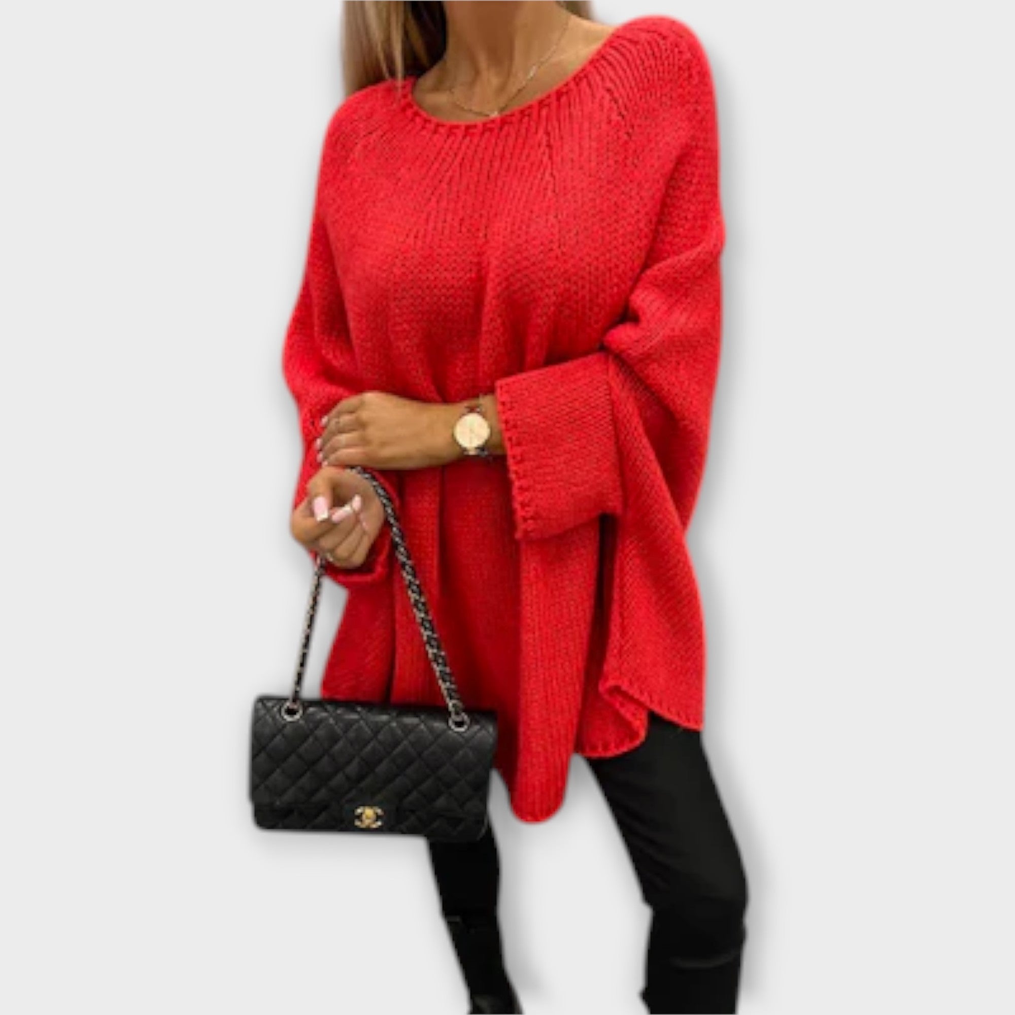 Stylischer Damenpullover mit Rundhalsausschnitt