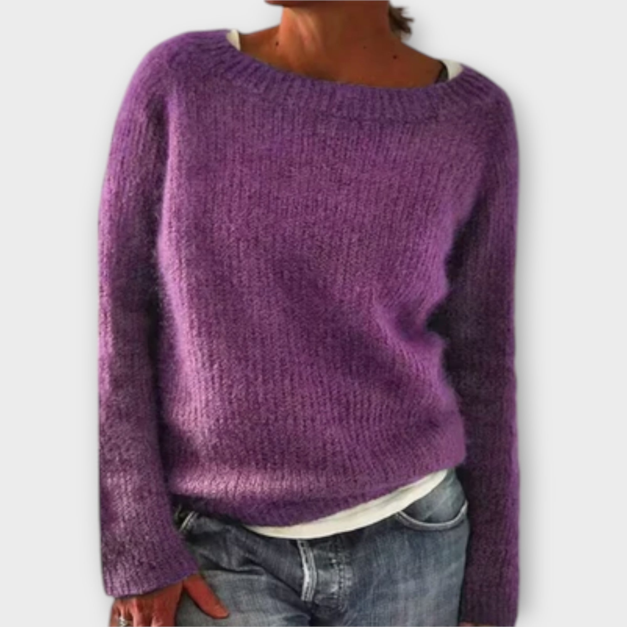 Monochromer Strickpullover