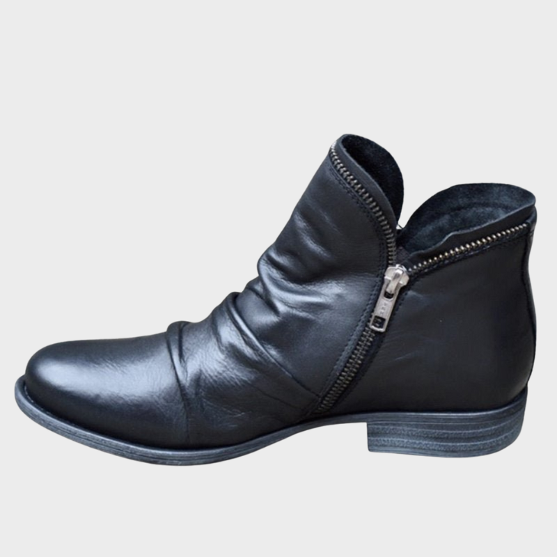 Esme – Lässige Lederstiefel mit Reißverschluss