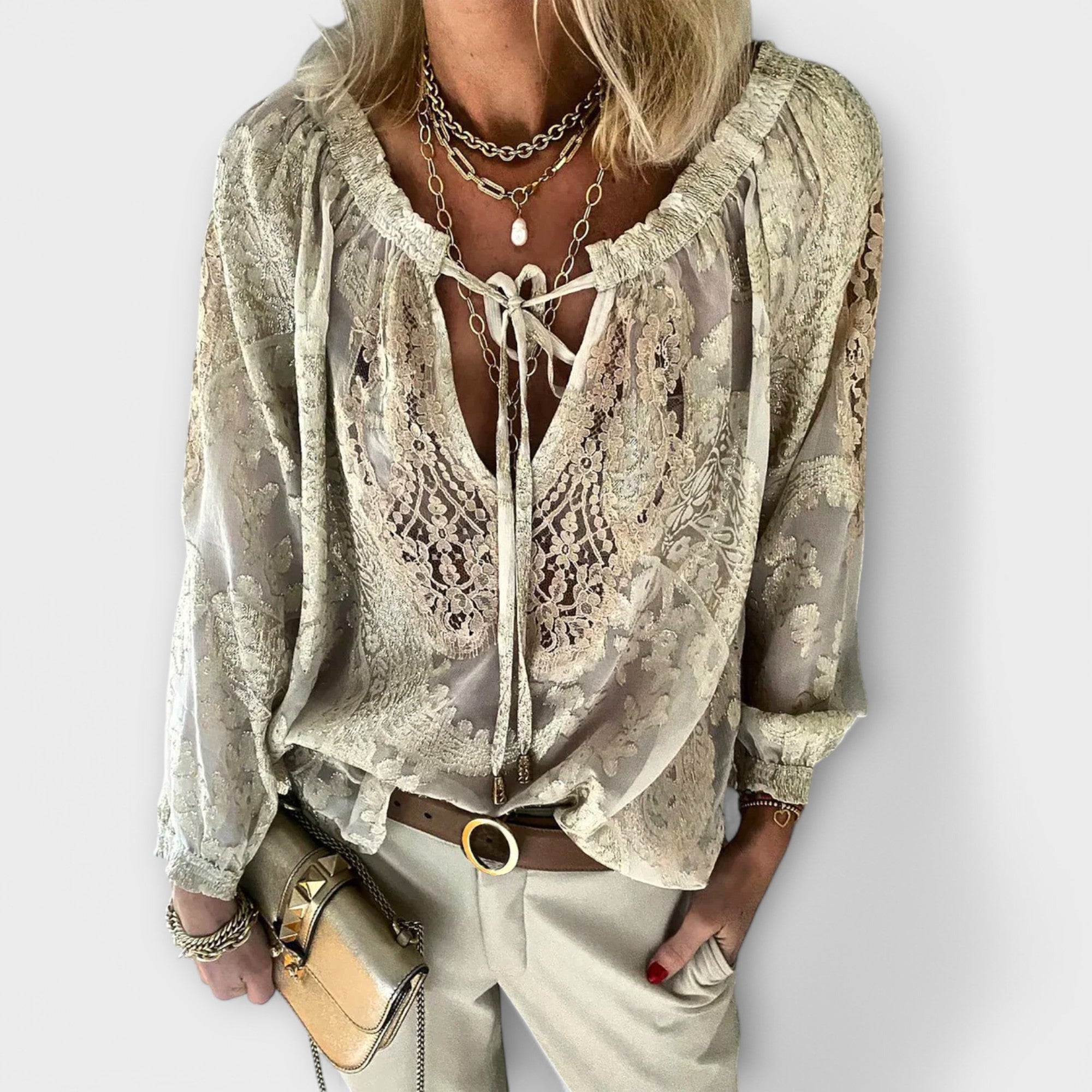 Lili - Einzigartige Bluse mit Spitzen-Details