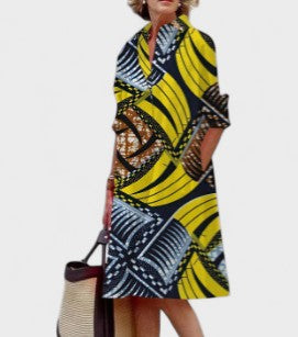 Zara – Hemdblusenkleid mit geometrischem Druck