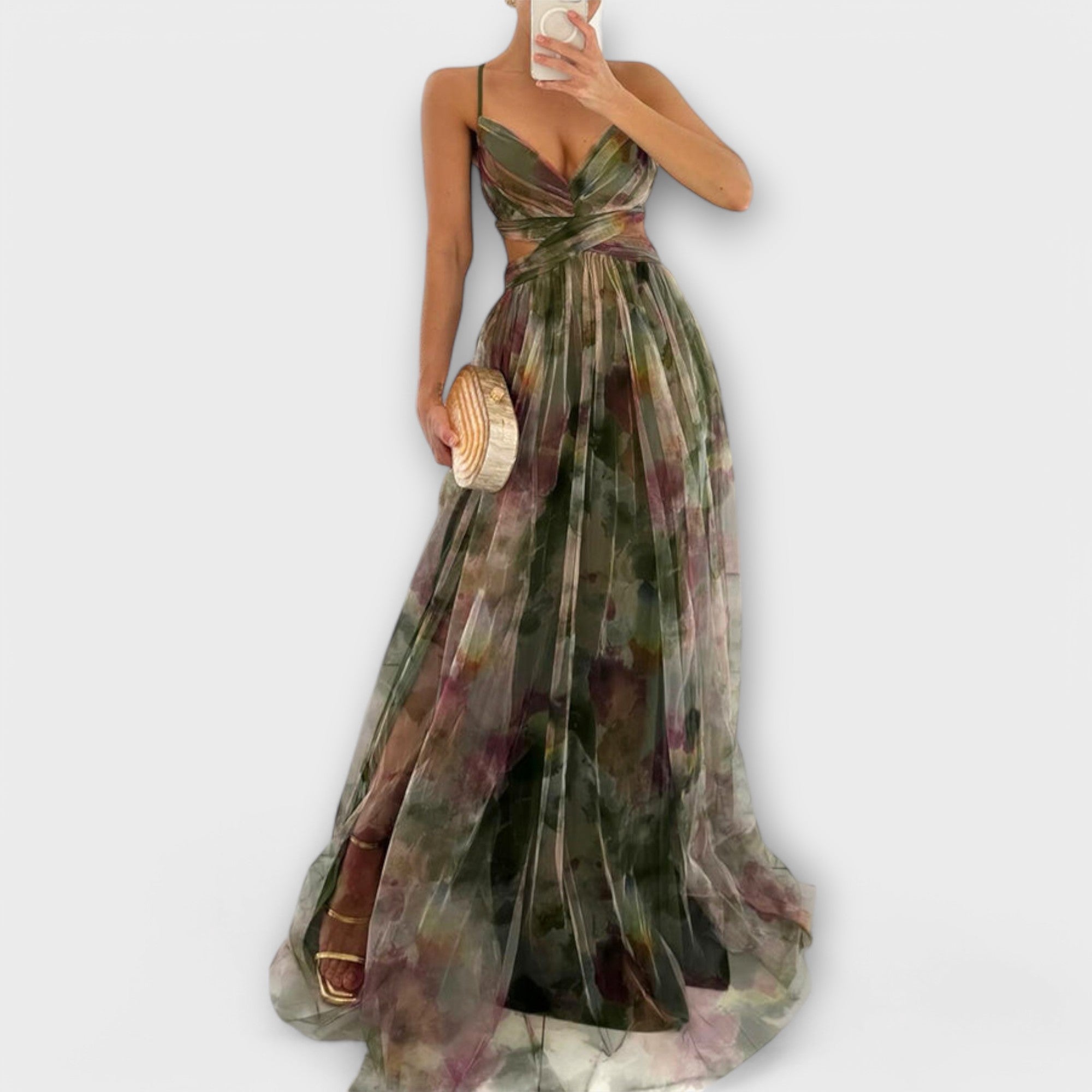 Annai Mesh Maxi Kleid - Elegant und Figurformend