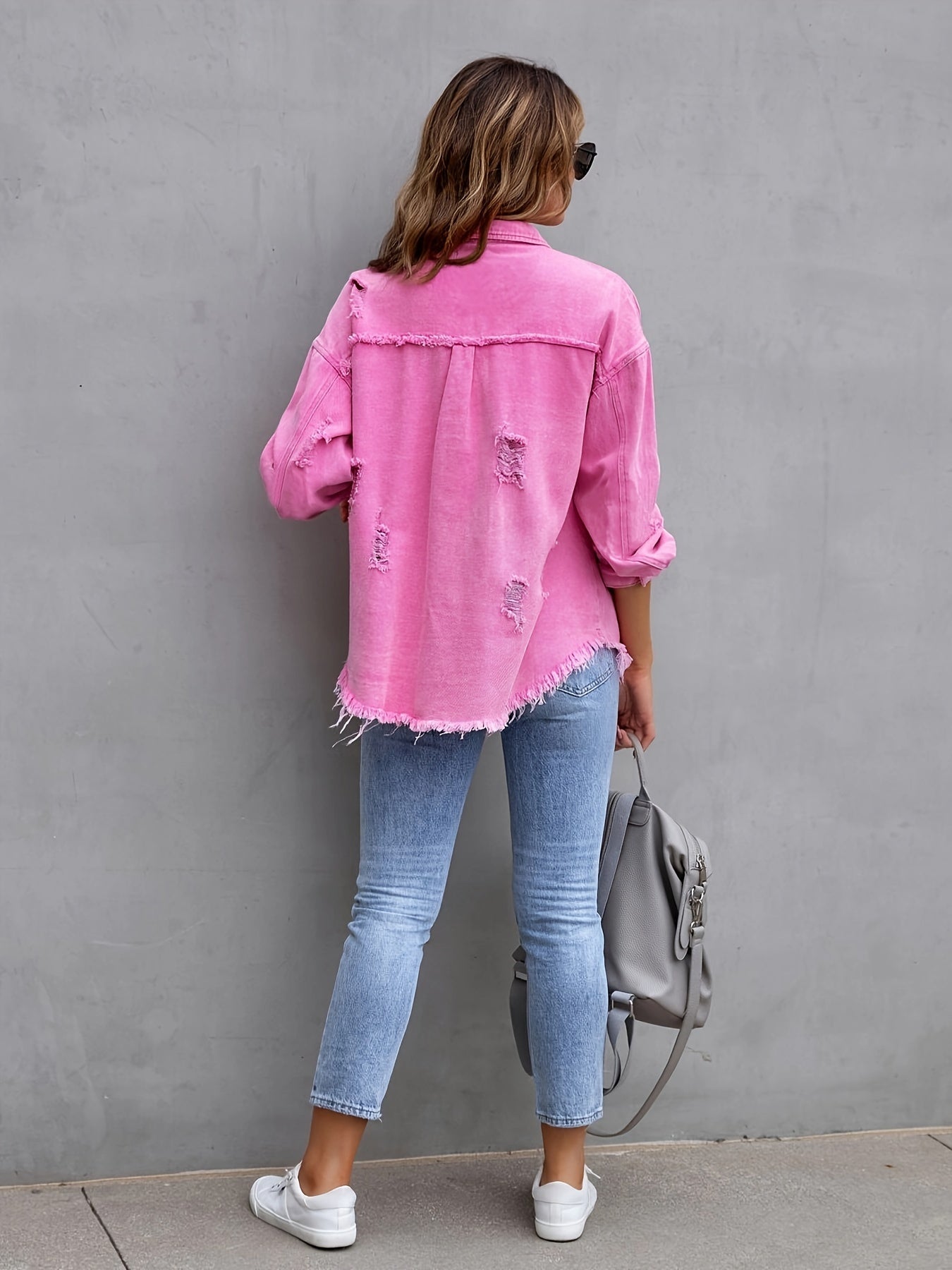 Lyra – Trendige Distressed Casual Chic Jacke