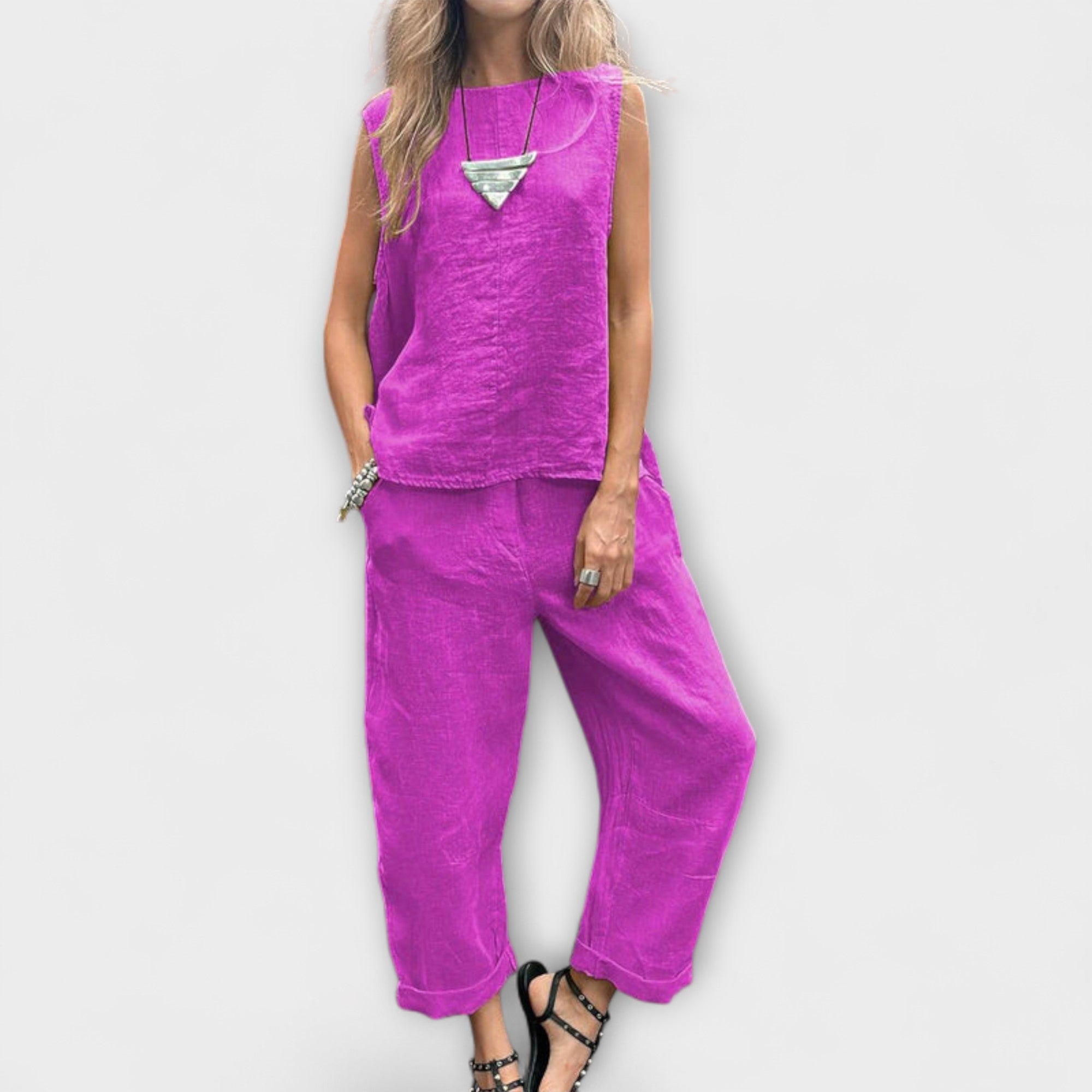 Jennifer - Entspanntes Baumwolle-Leinen Outfit Nora Zurich