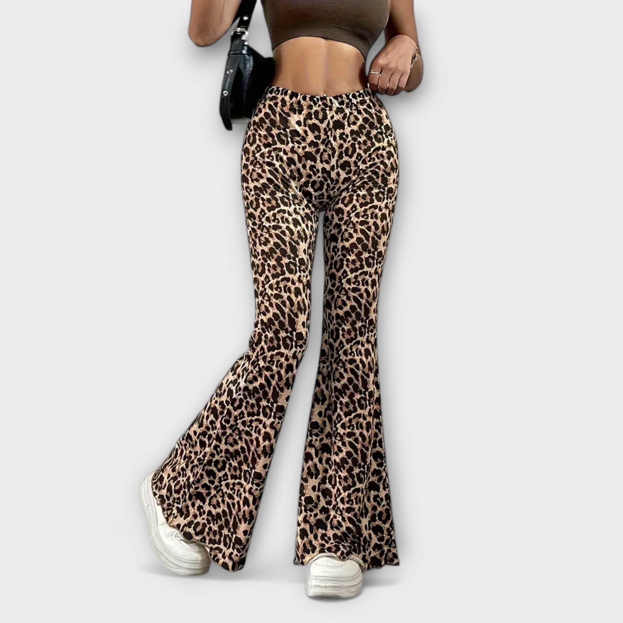 Leopardmuster Bootcut-Hose
