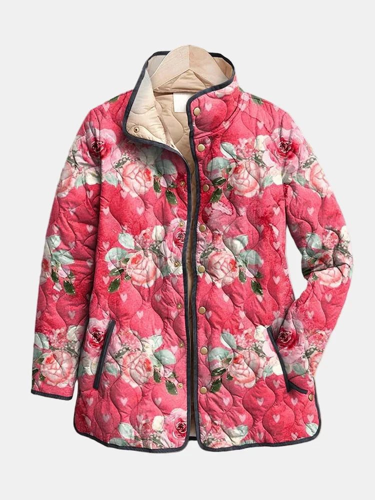 Freya | Charmante Rosa Blumenmuster Steppjacke Nora Zurich