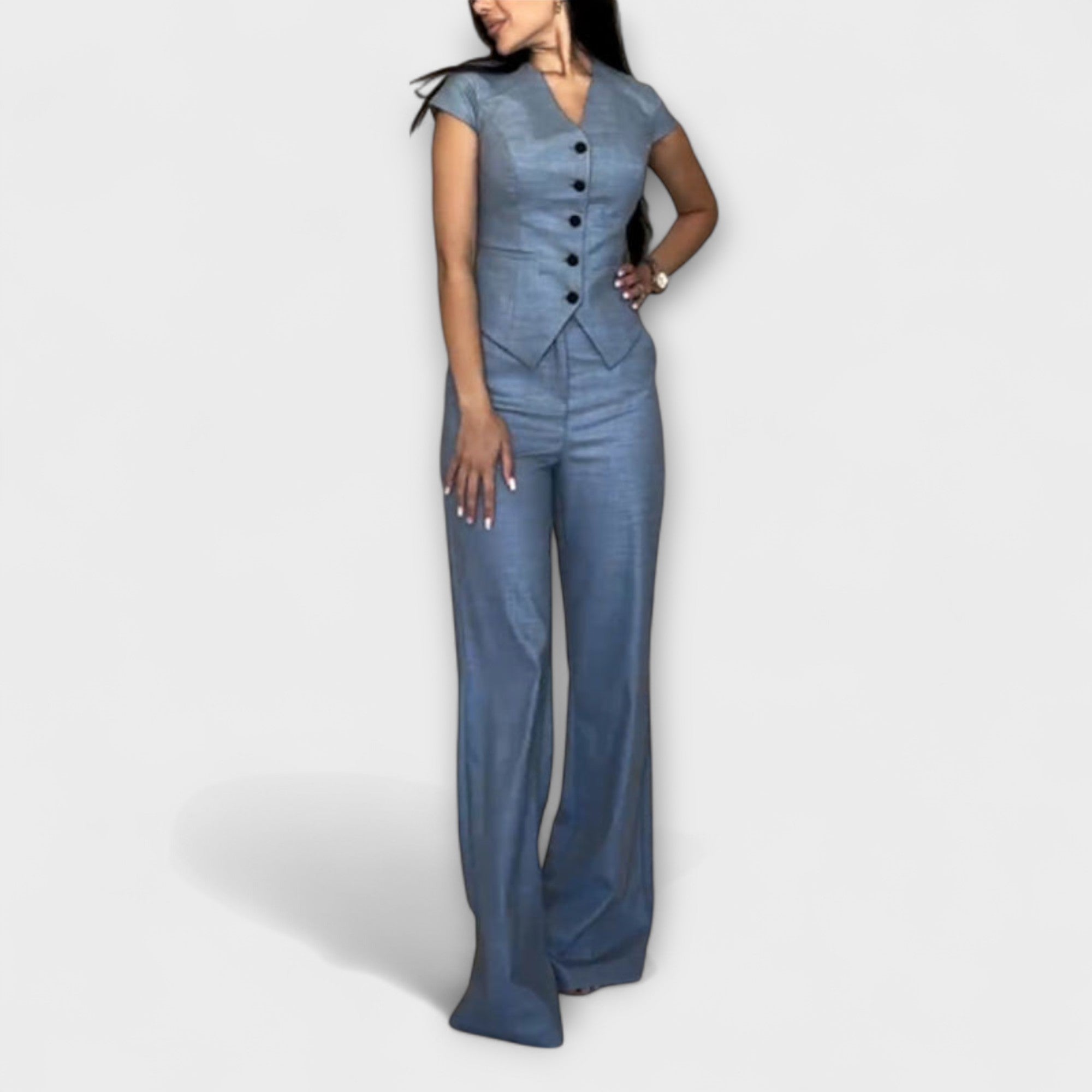 Ivy - Schickes V-Ausschnitt-Top und Hosen-Set Nora Zurich