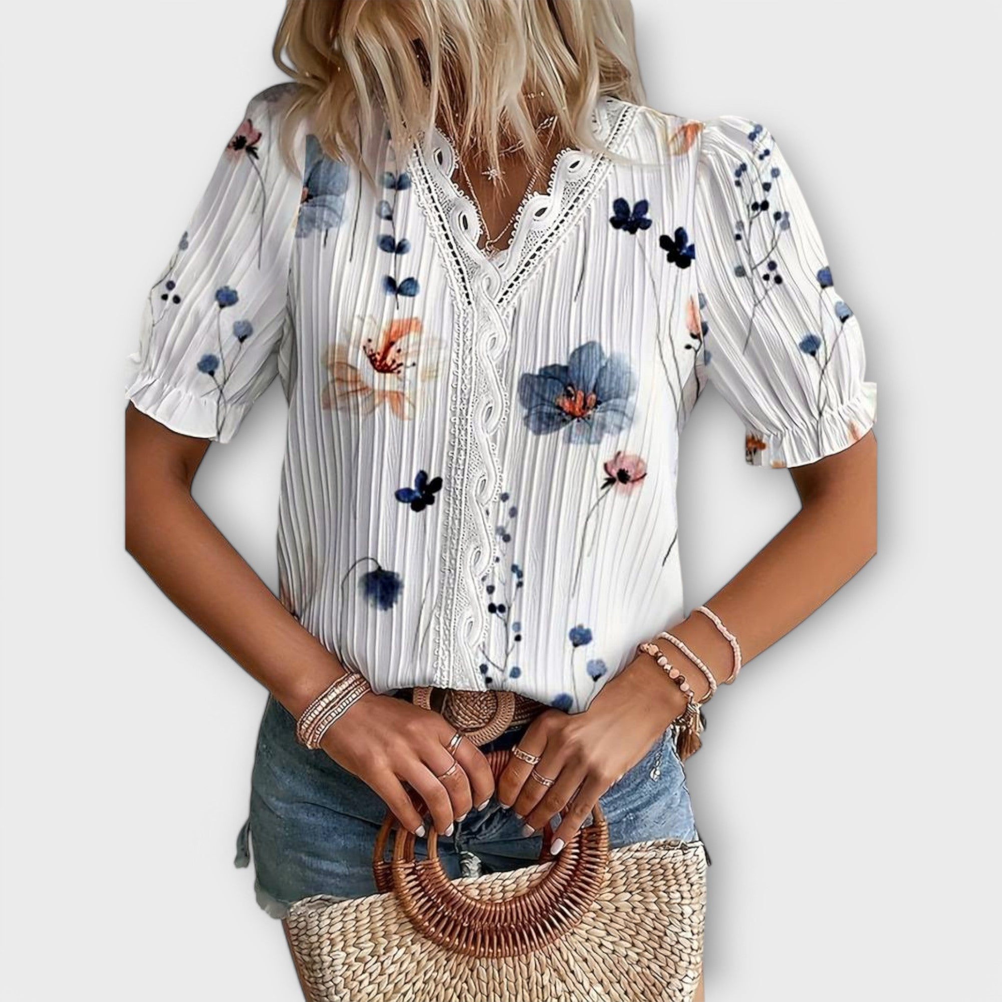 Emily – Stylische V-Ausschnitt Bluse