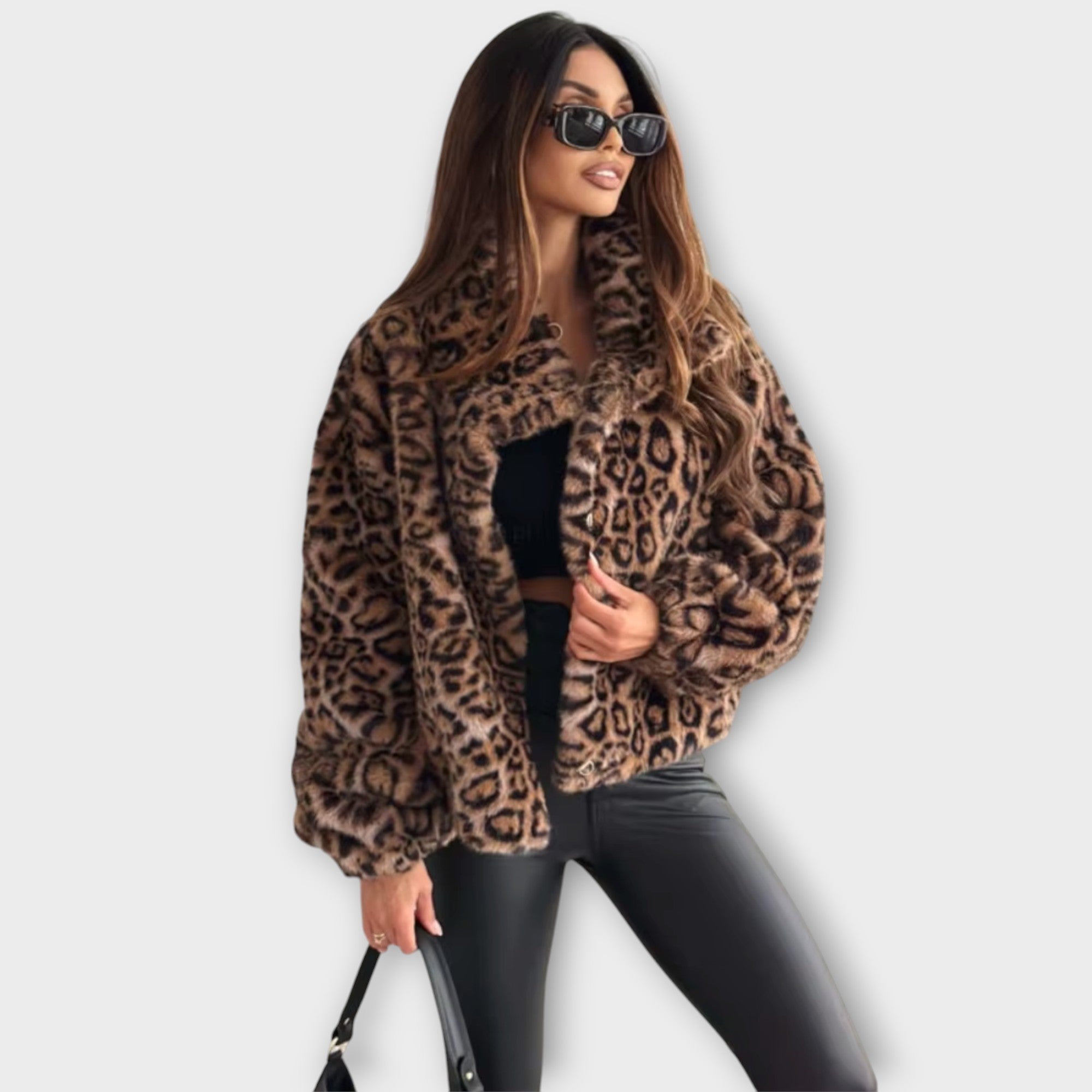 Leocadia – Kunstfelljacke mit Leopardenmuster