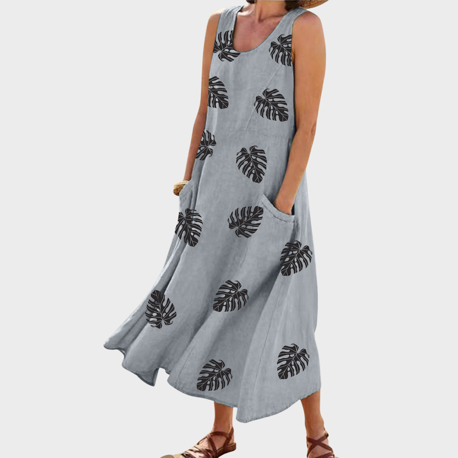 Liana – Modernes Sommerkleid mit Blattdruck