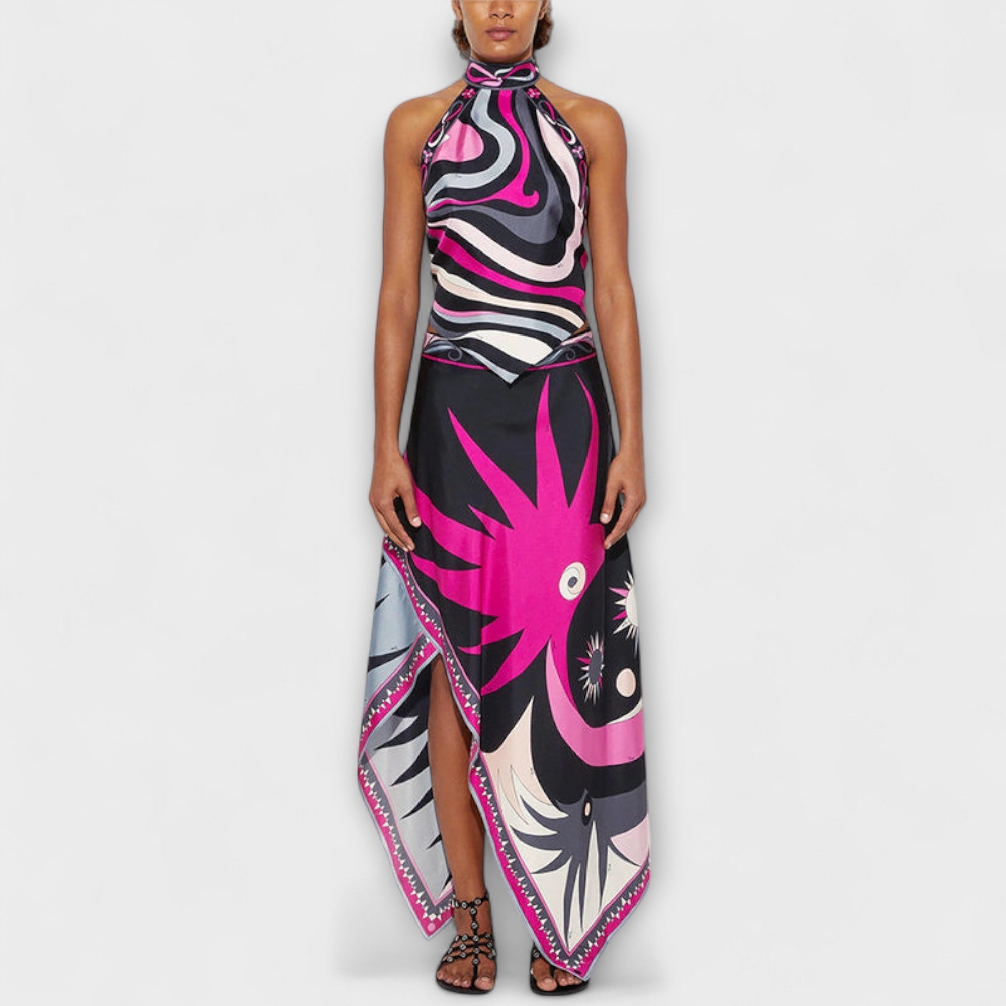 Everly - Set aus Neckholder-Top und asymmetrischem Midi-Rock Nora Zurich