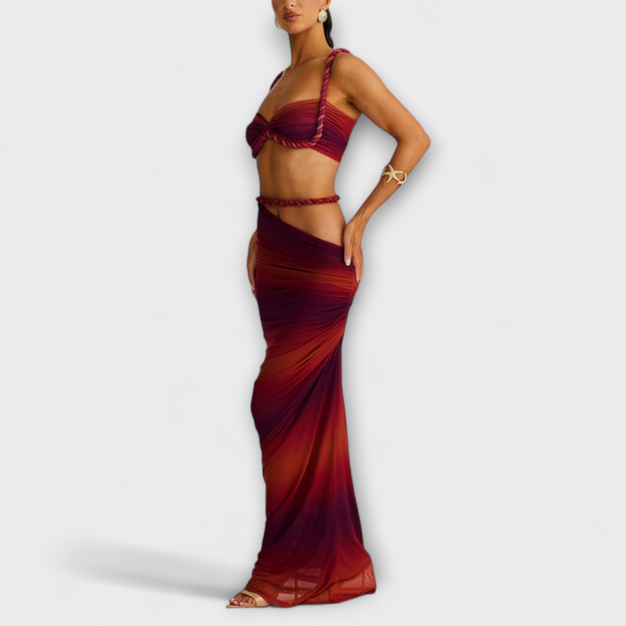 Jane - Schickes Gradient Zopf Crop Top & Overskirt Duo Nora Zurich