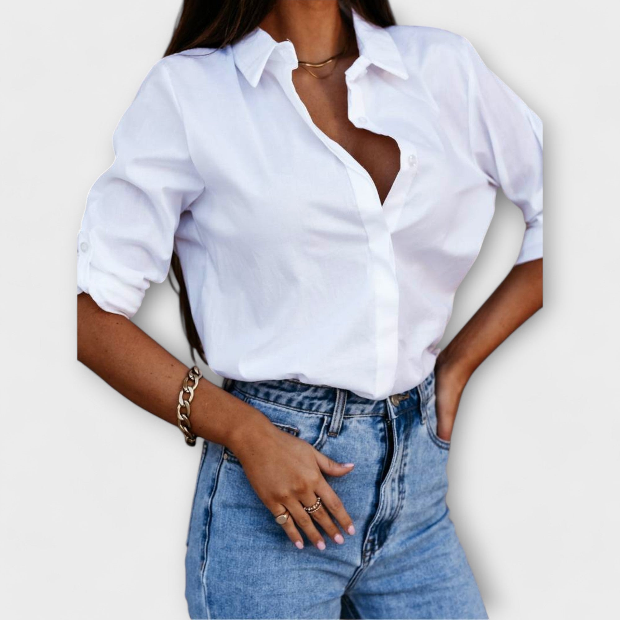 Jessica - lässige Bluse mit V-Ausschnitt