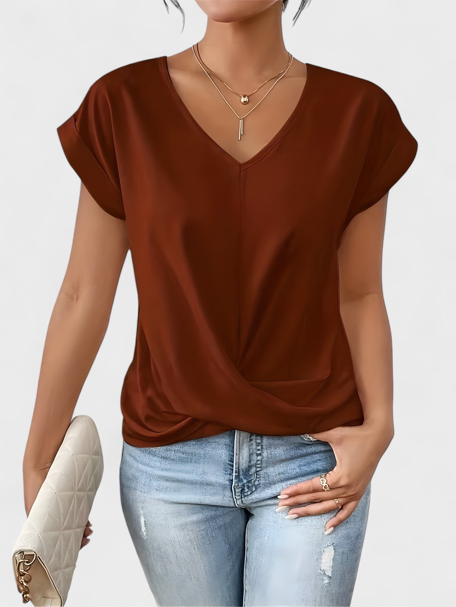 Kathrina - V-Ausschnitt Twist Front Top