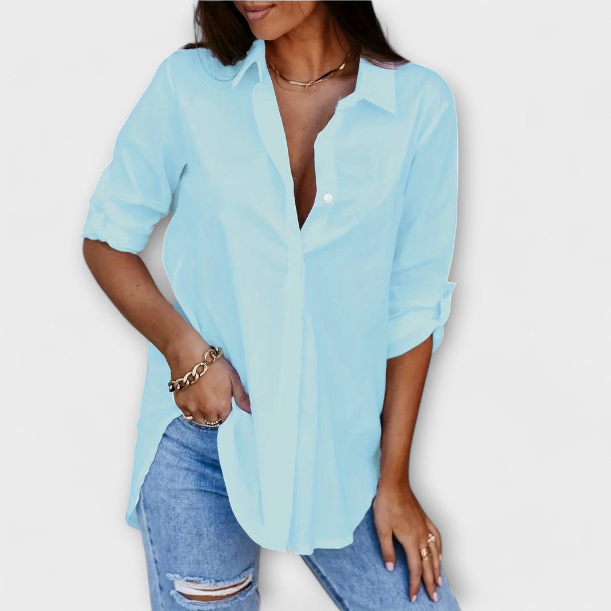 Jessica - lässige Bluse mit V-Ausschnitt