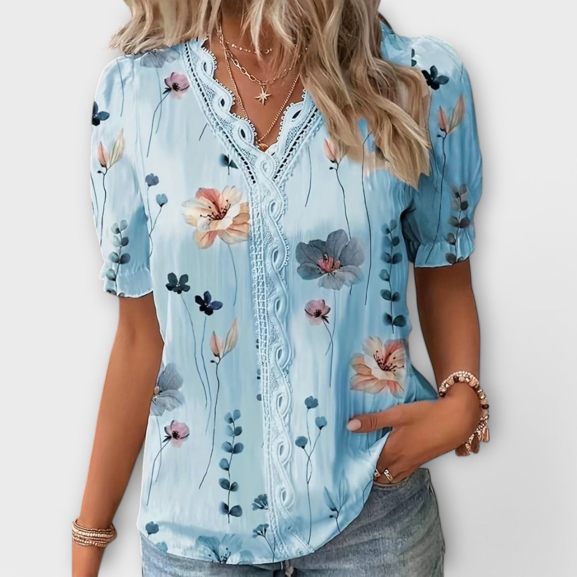 Emily – Stylische V-Ausschnitt Bluse