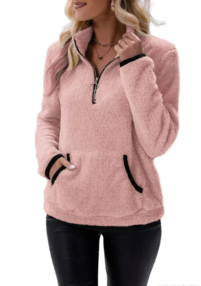 Harper Soft Touch Pullover mit Sherpa-Textur