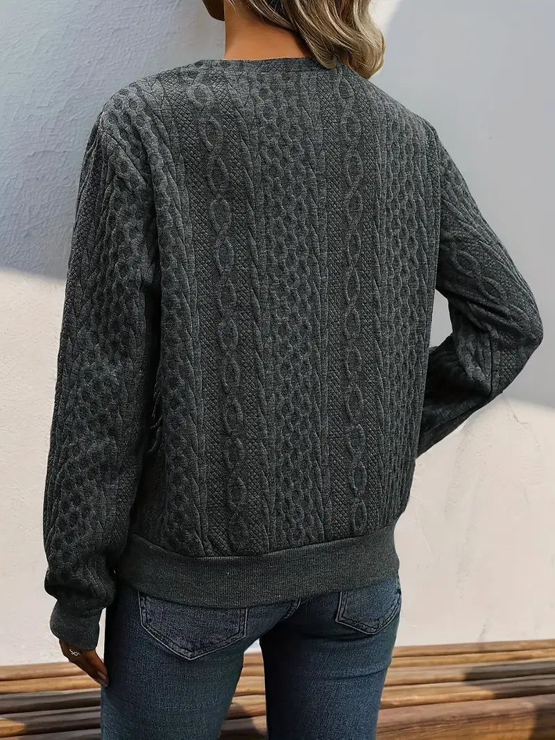 Lässiger Langarm-Pullover mit Schrägen Schultern