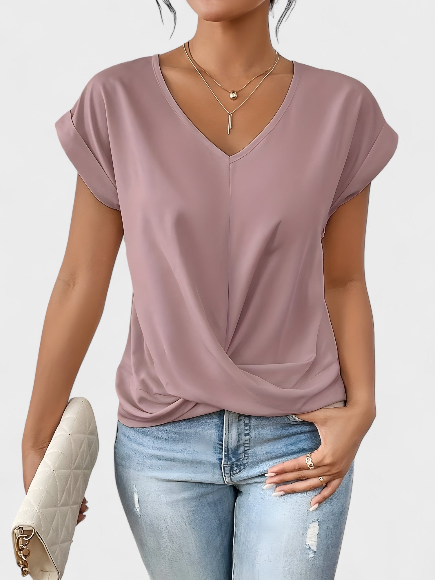 Kathrina - V-Ausschnitt Twist Front Top