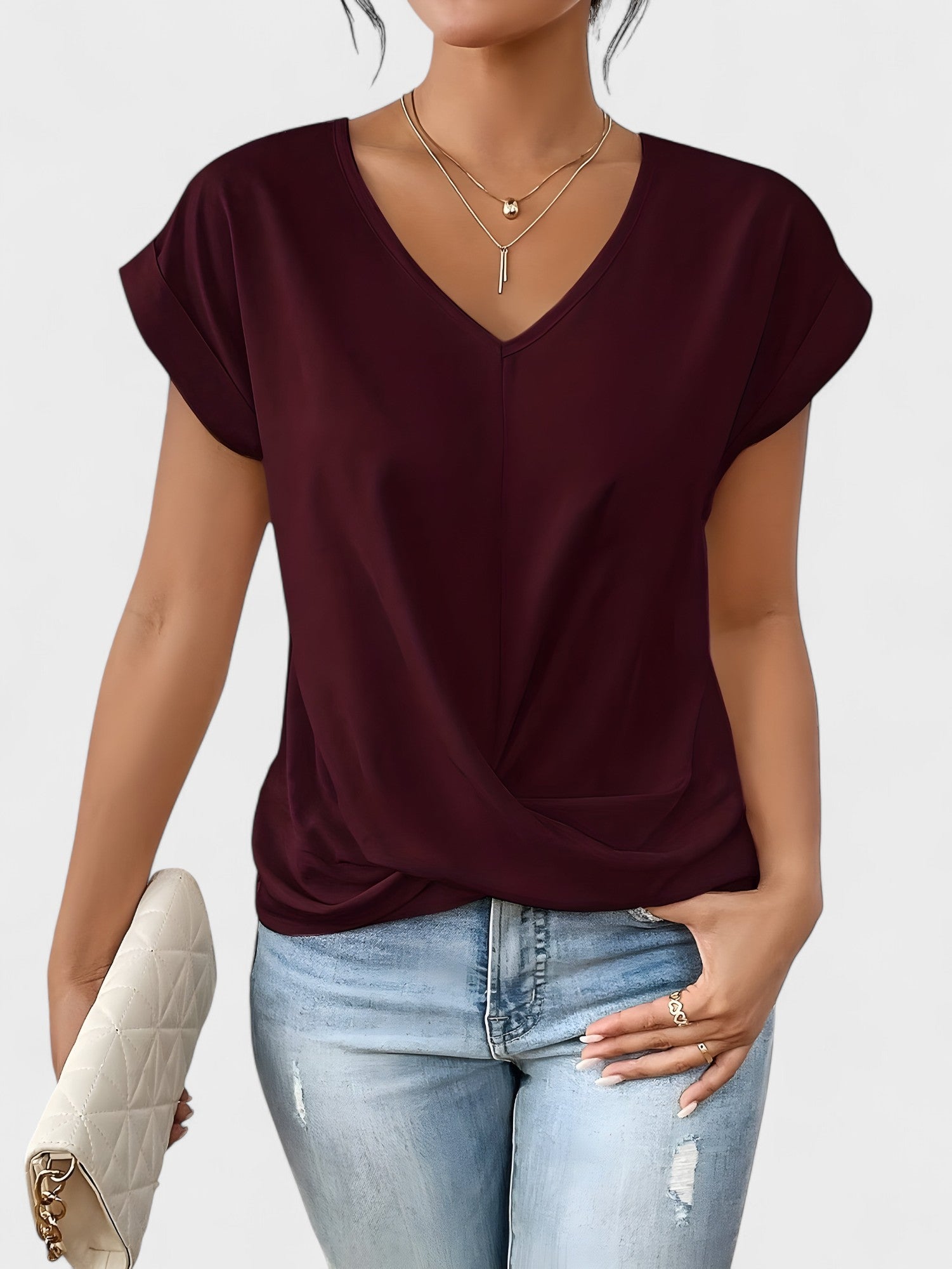 Kathrina - V-Ausschnitt Twist Front Top