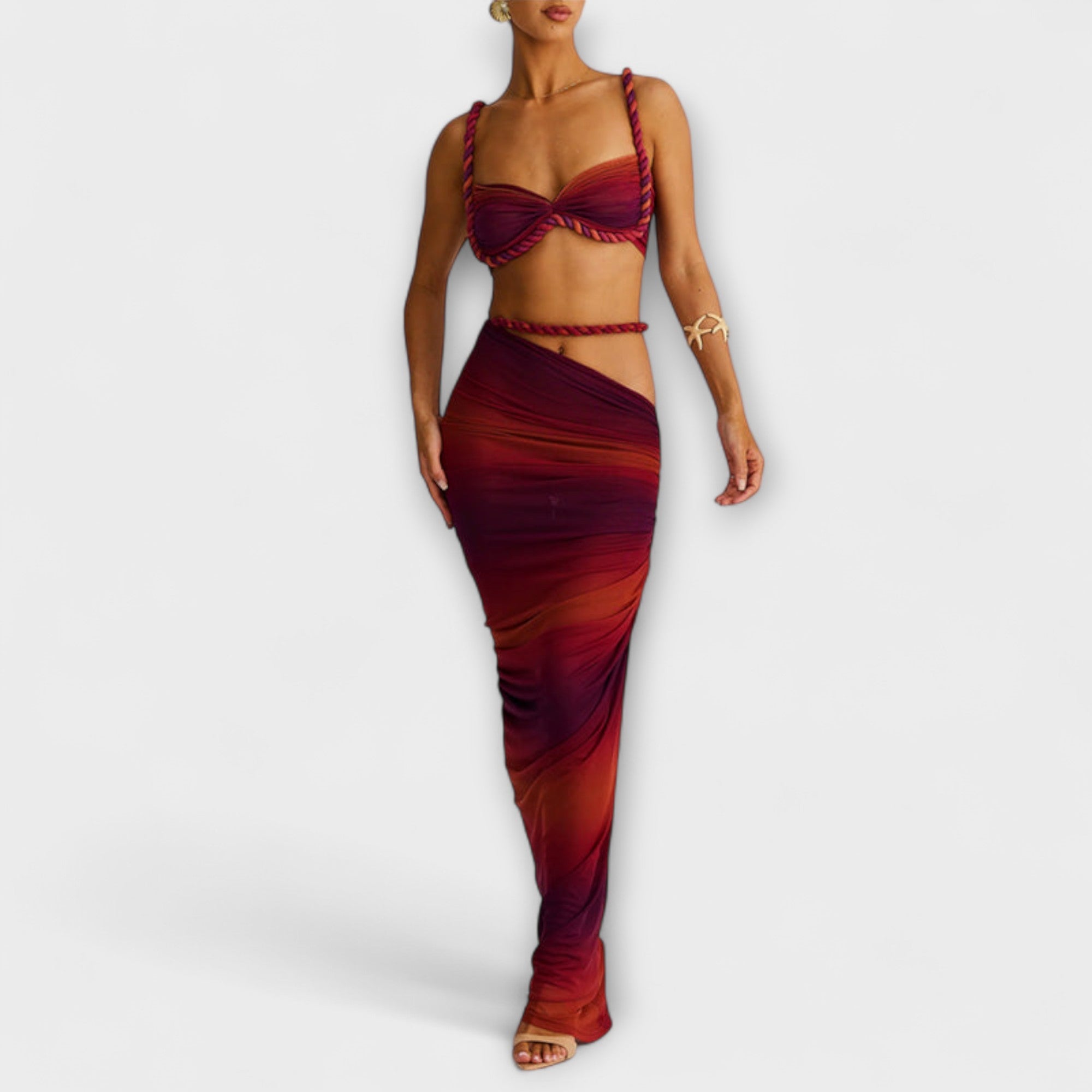 Jane - Schickes Gradient Zopf Crop Top & Overskirt Duo Nora Zurich