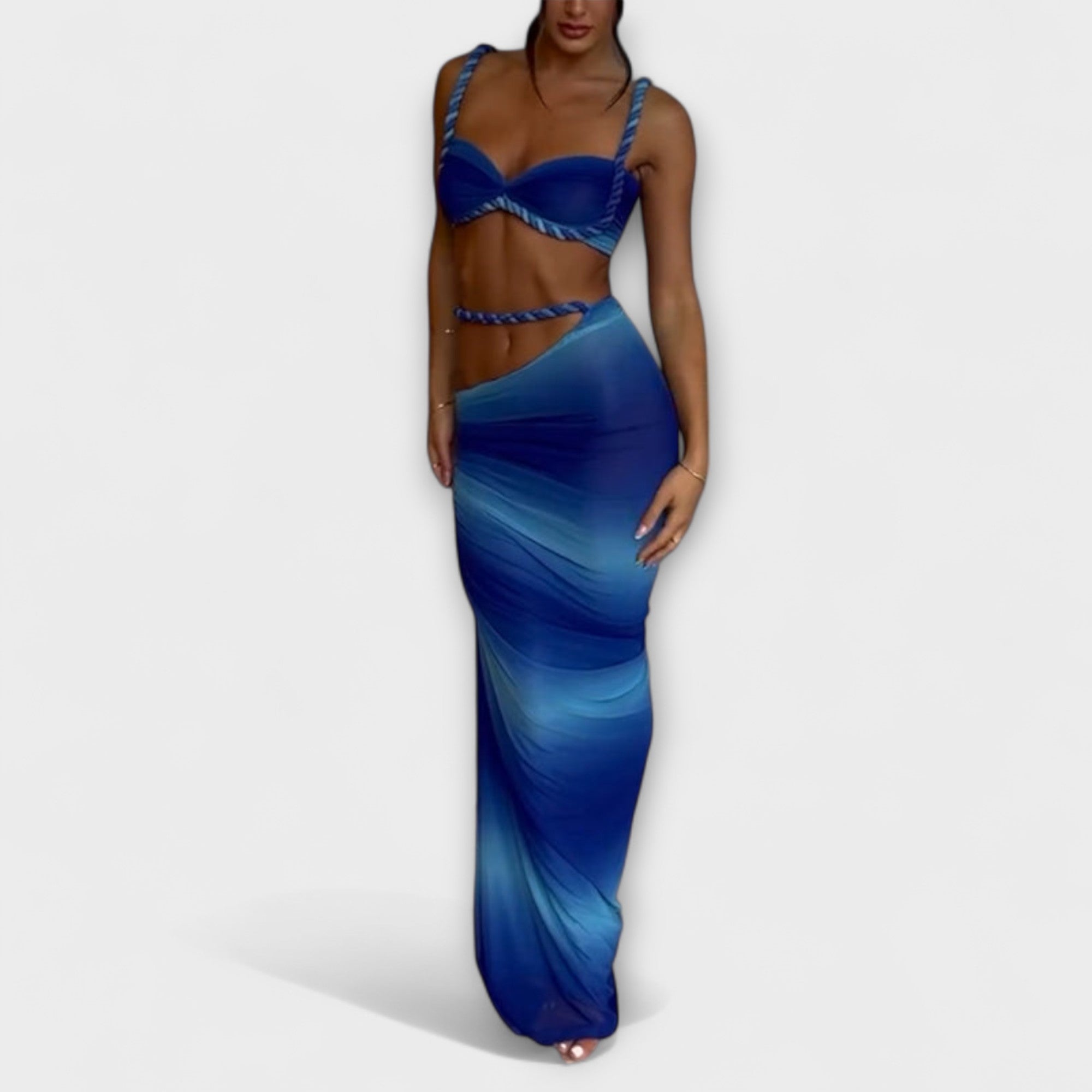 Jane - Schickes Gradient Zopf Crop Top & Overskirt Duo Nora Zurich