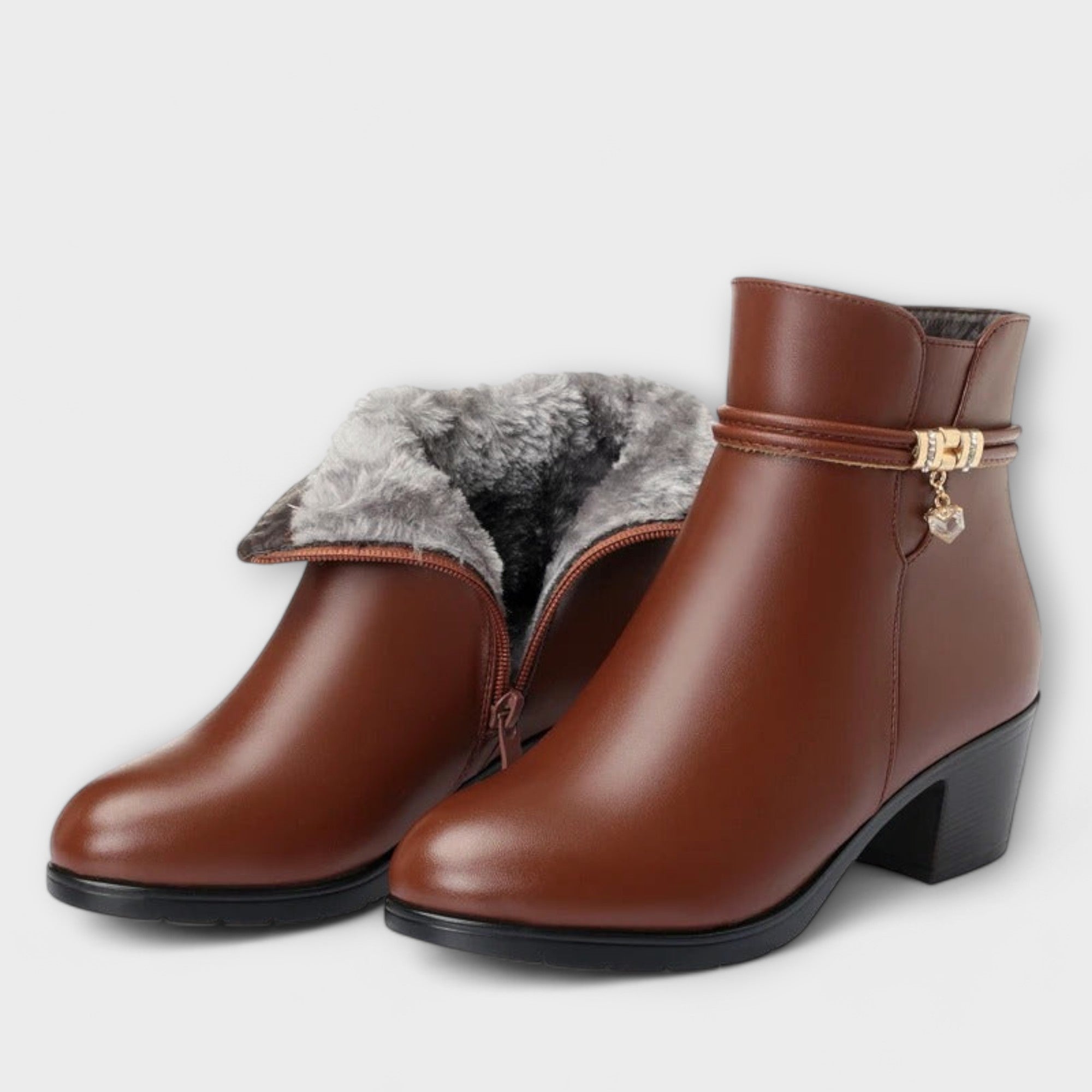 Frederika - Elegante Winterstiefel mit Reißverschluss und warmem Futter