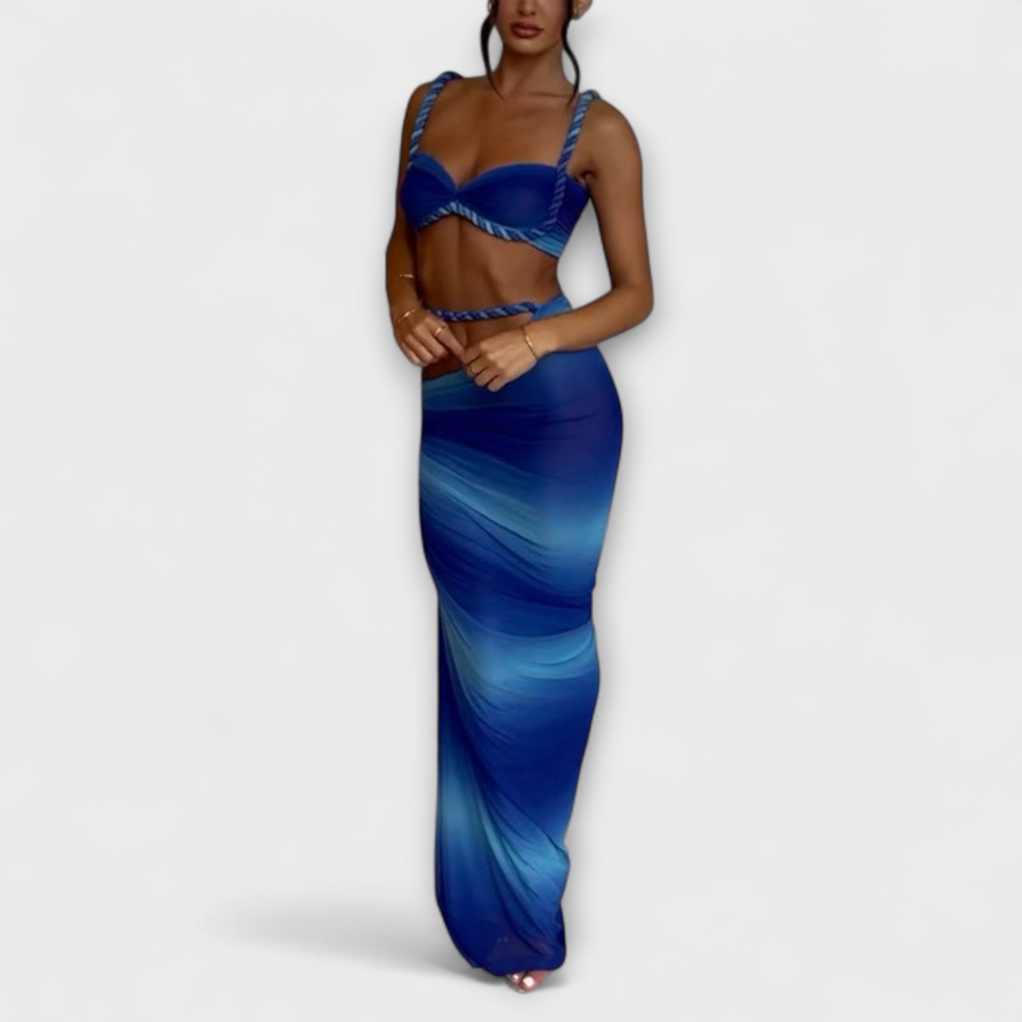 Jane - Schickes Gradient Zopf Crop Top & Overskirt Duo Nora Zurich