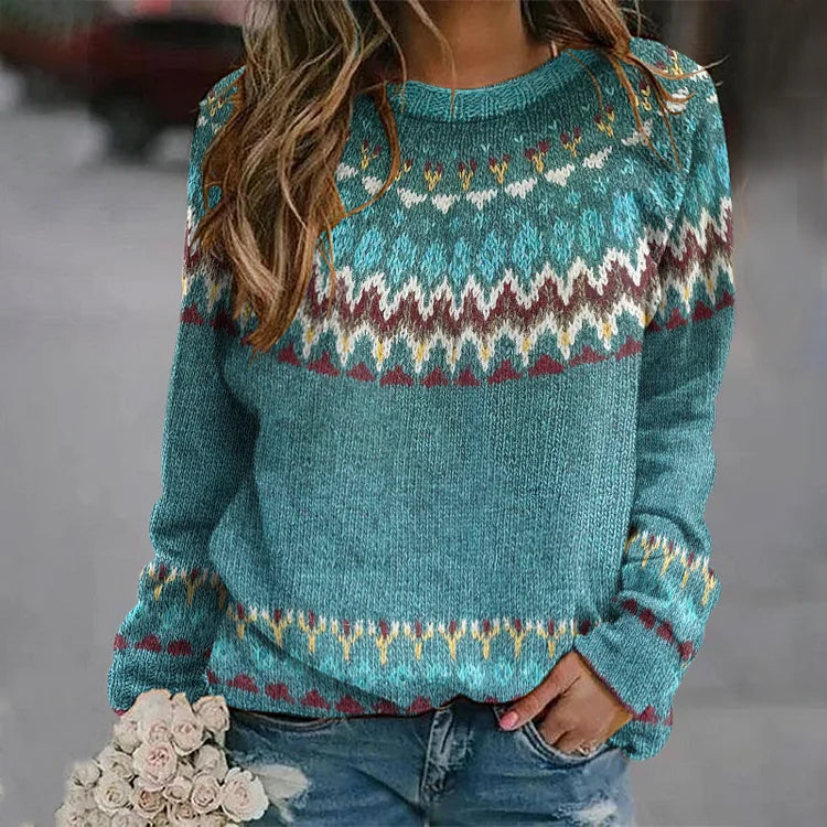 Gemütlicher Nordischer Strickpullover Inspiriert von Island