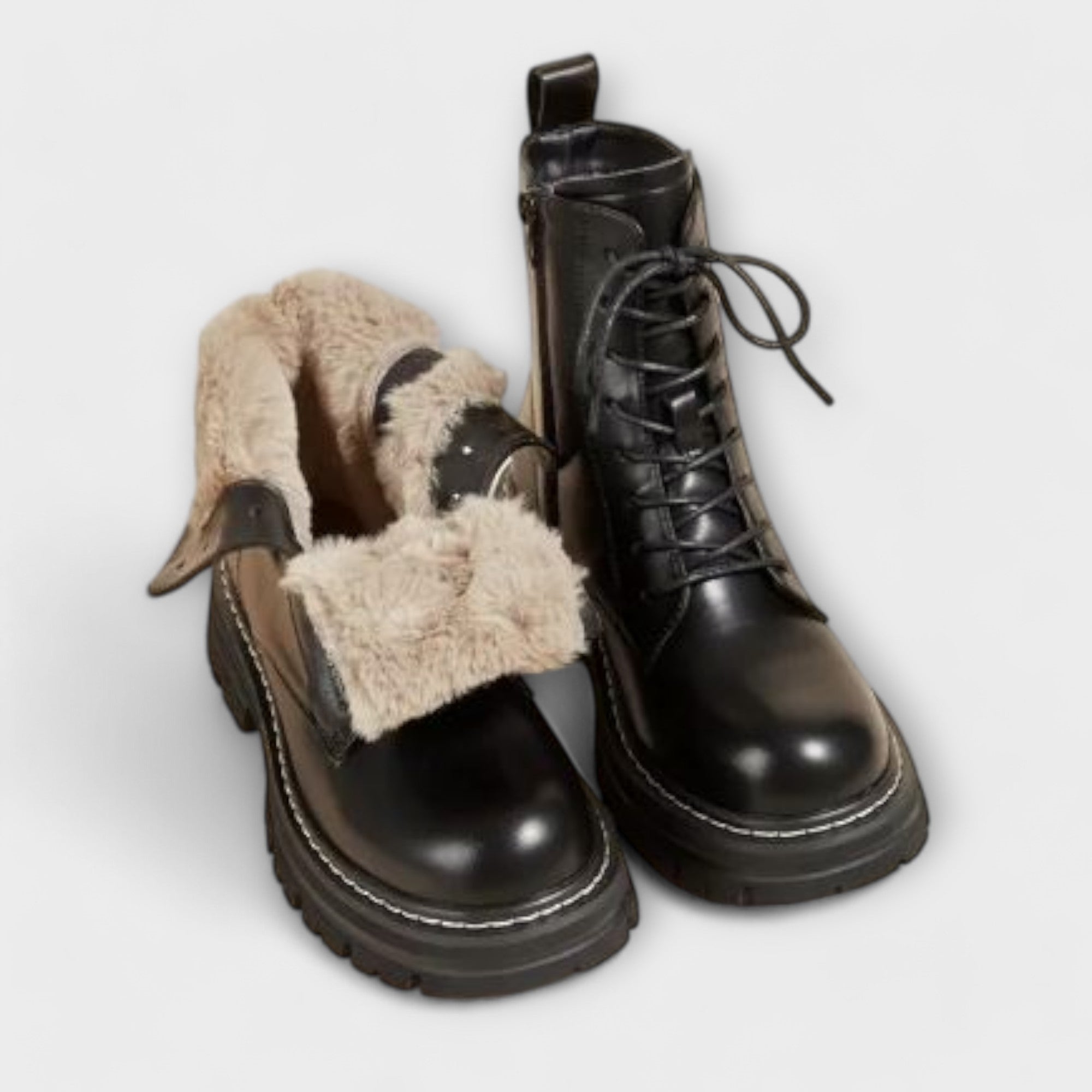 Faux-Fur-Stiefeletten
