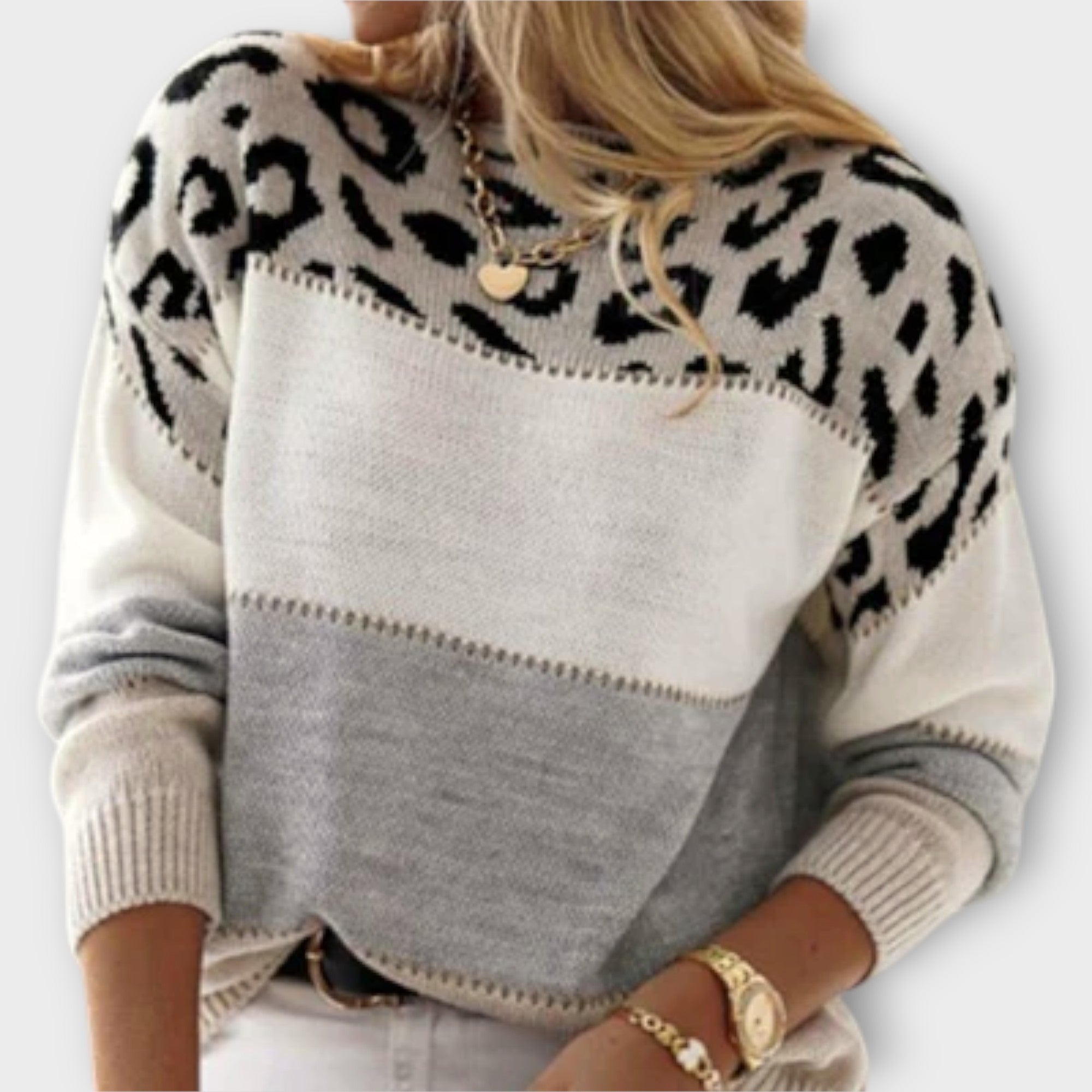 Cheyenne - Legerer Pullover im Leo-Design Nora Zurich