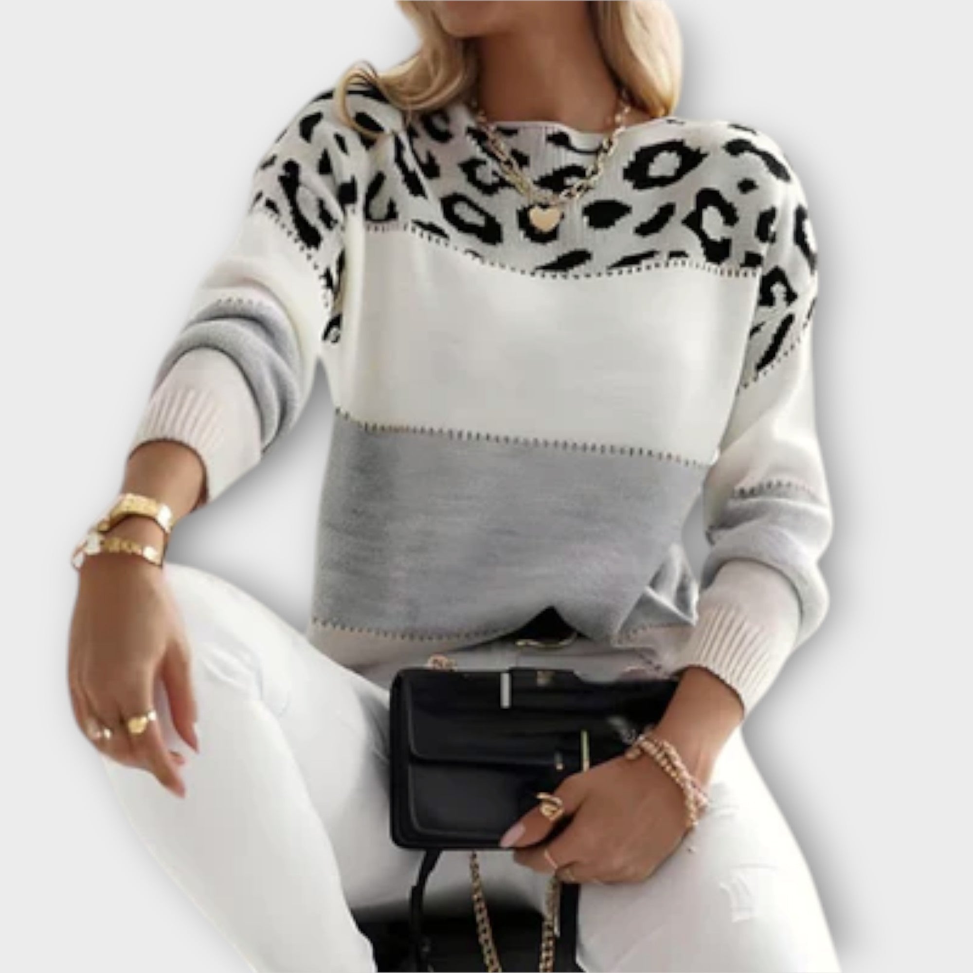 Cheyenne - Legerer Pullover im Leo-Design Nora Zurich