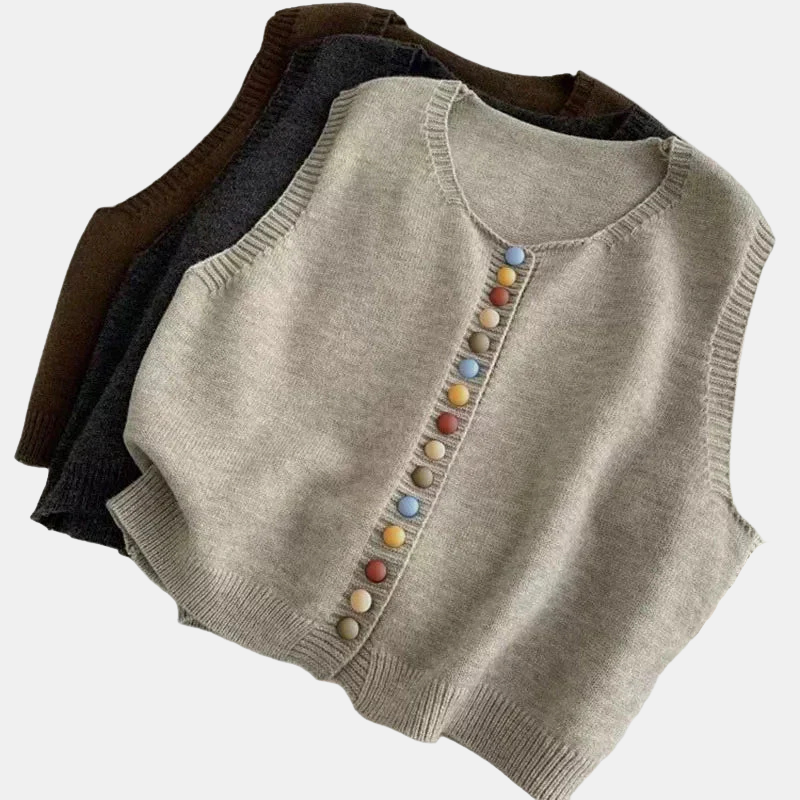 Zaria | Strickweste mit Farbknöpfen Nora Zurich