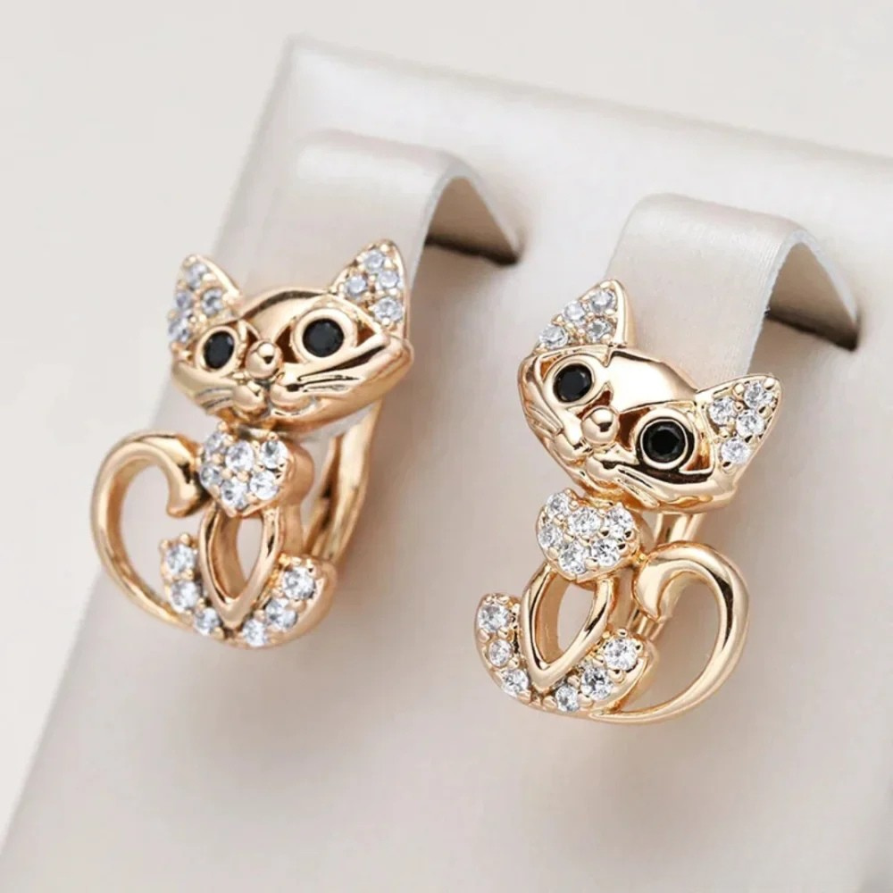 Elegante Zirkonia Katzenohrringe Nora Zurich