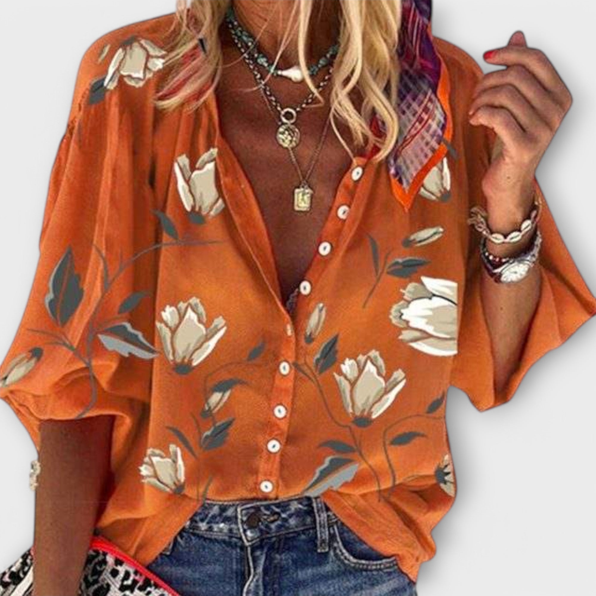Madeleine - Luftige Bluse im floralen Design