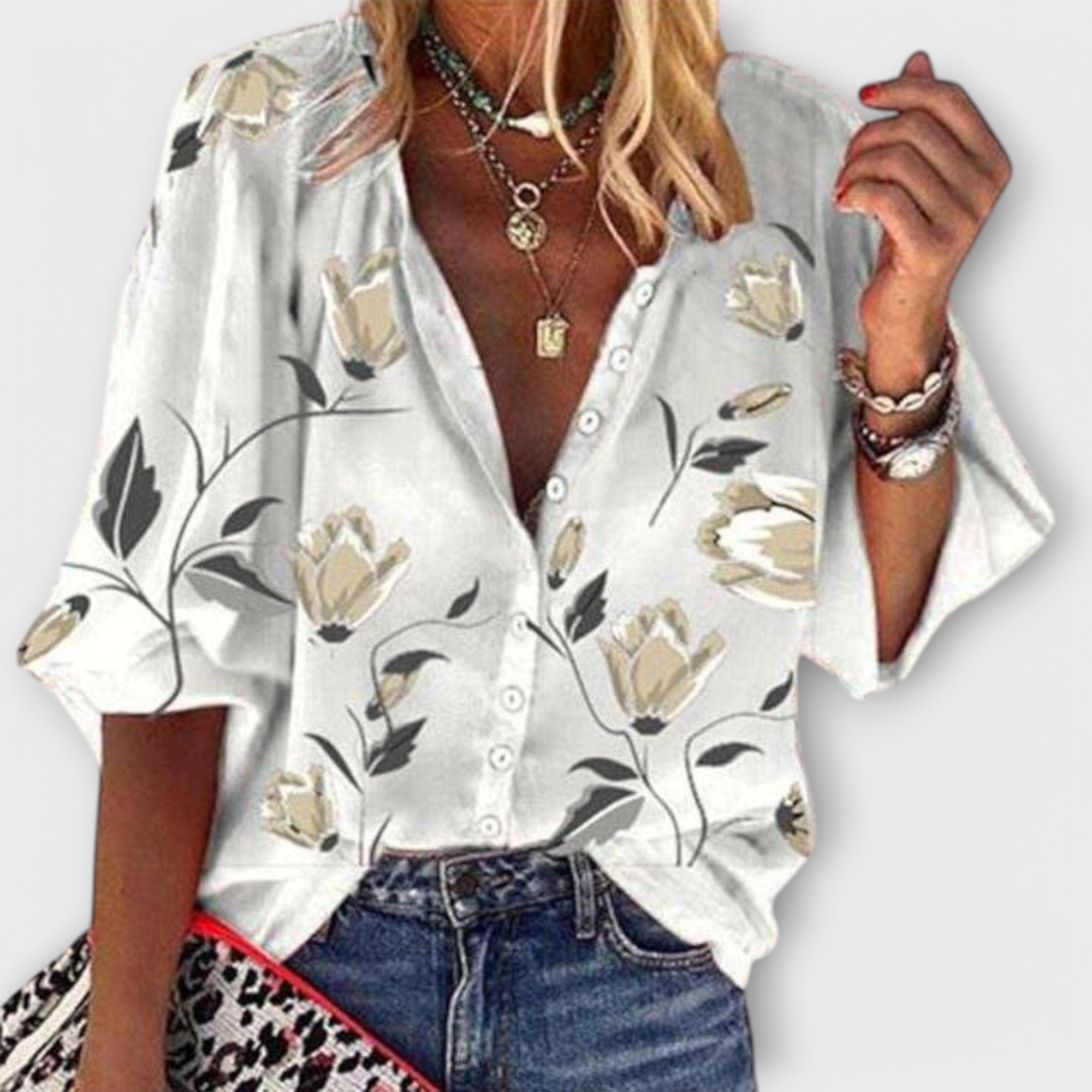 Madeleine - Luftige Bluse im floralen Design