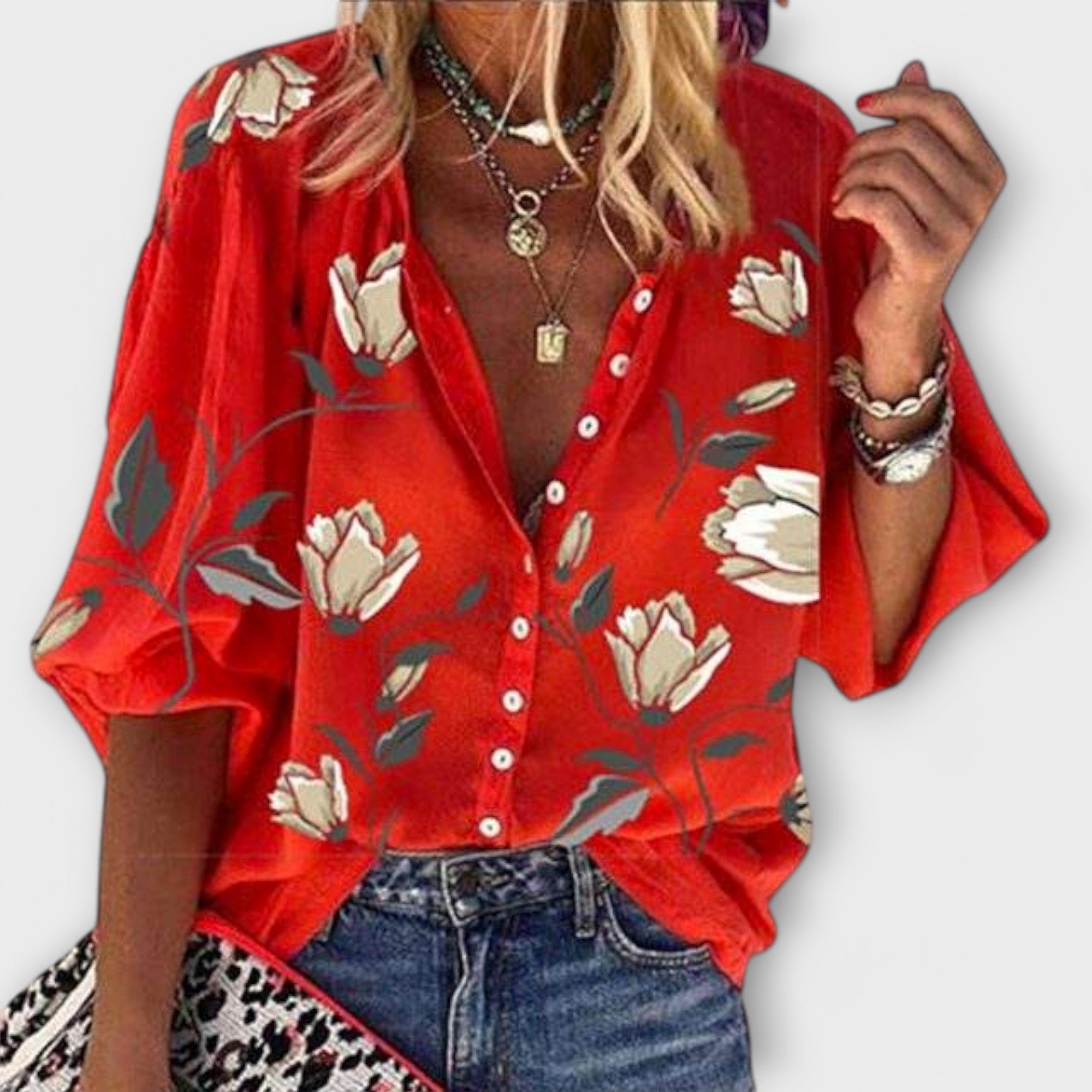 Madeleine - Luftige Bluse im floralen Design